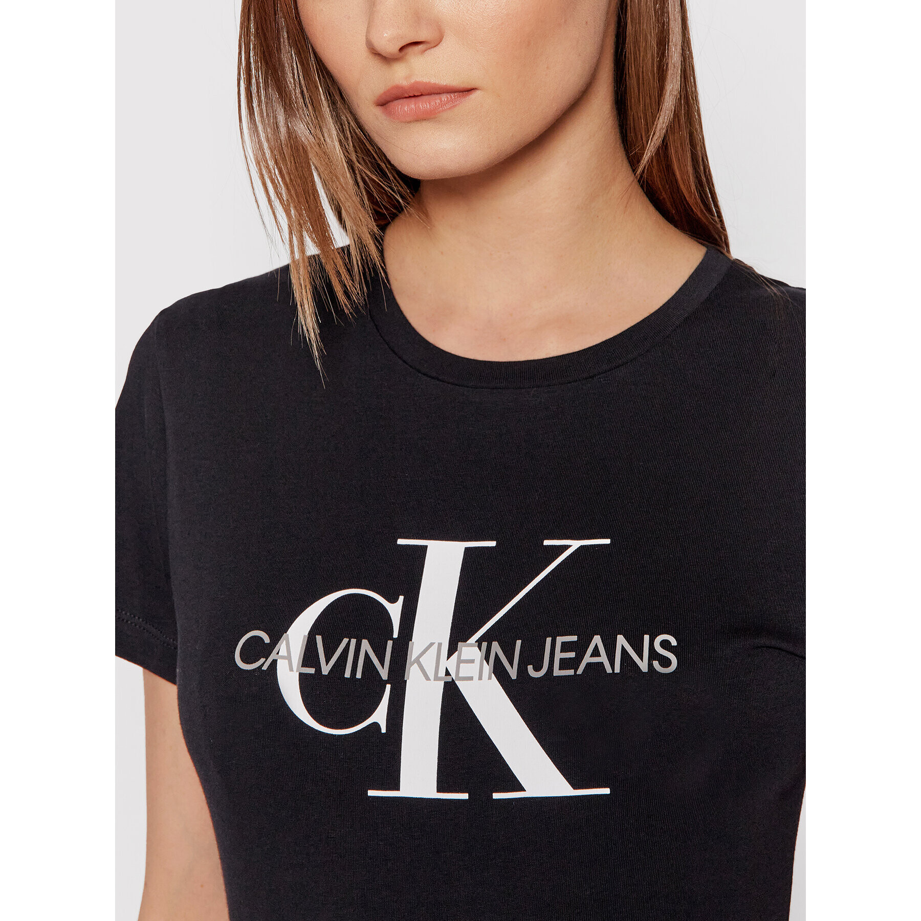 Calvin Klein Jeans Тишърт Core Monogram Logo J20J207878 Черен Regular Fit - Pepit.bg