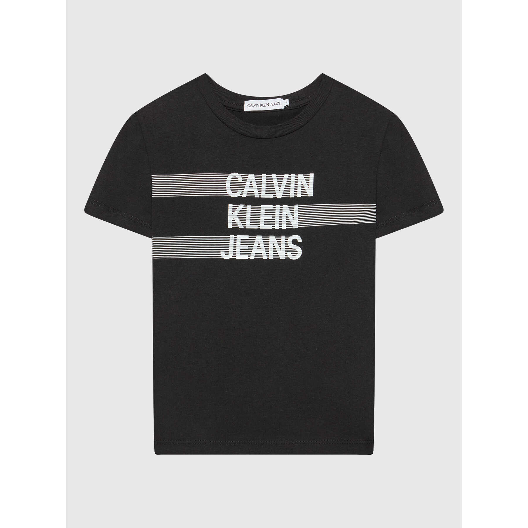 Calvin Klein Jeans Тишърт Dimension Logo IB0IB01048 Черен Regular Fit - Pepit.bg