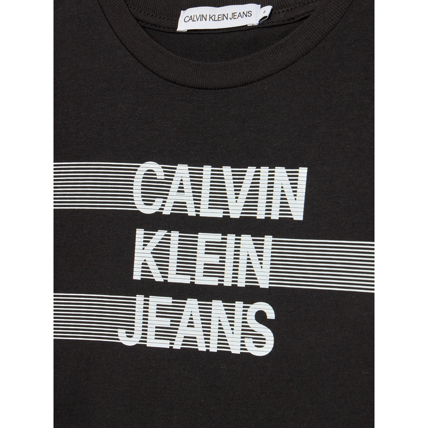 Calvin Klein Jeans Тишърт Dimension Logo IB0IB01048 Черен Regular Fit - Pepit.bg