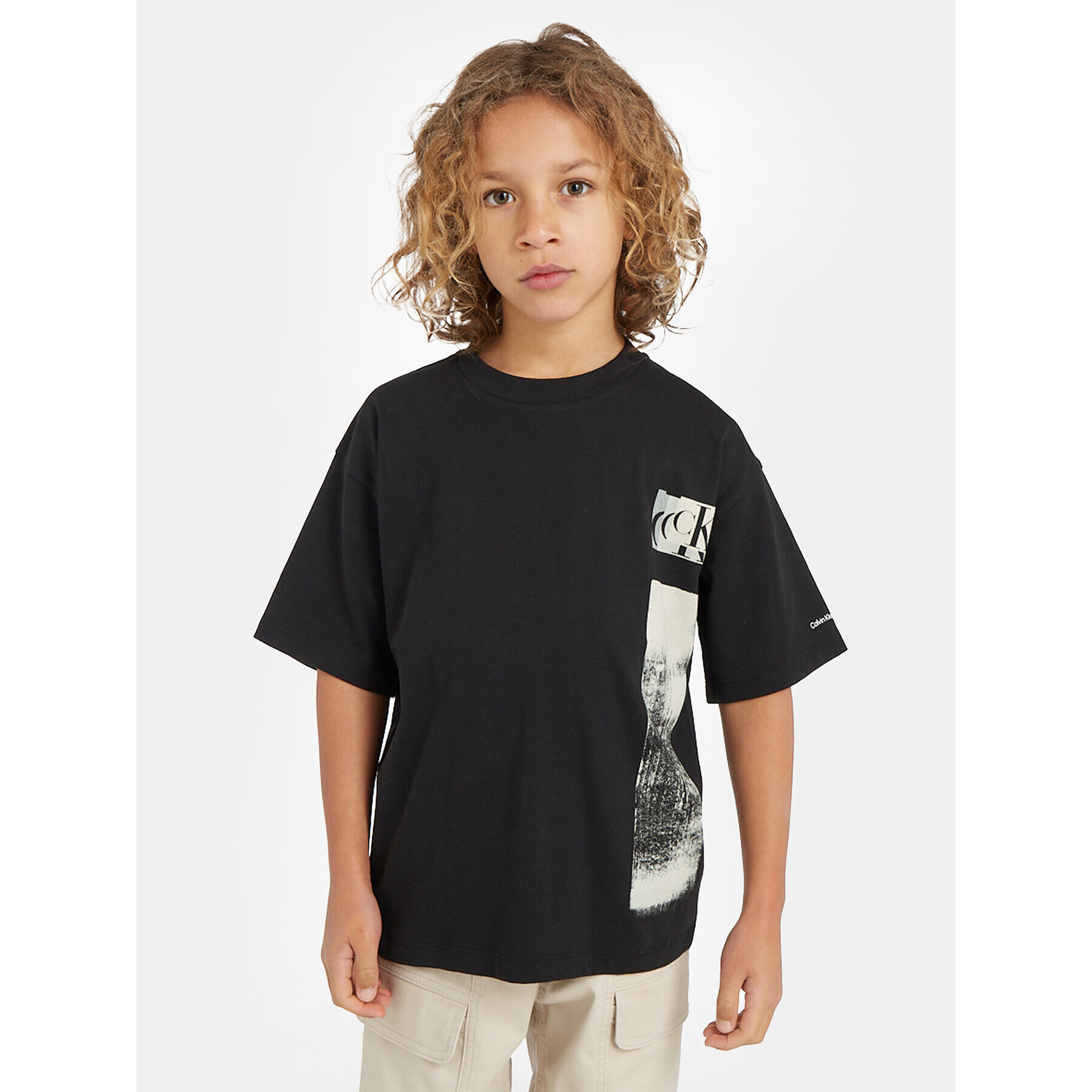 Calvin Klein Jeans Тишърт Glitched Monogram IB0IB01767 Черен Regular Fit - Pepit.bg
