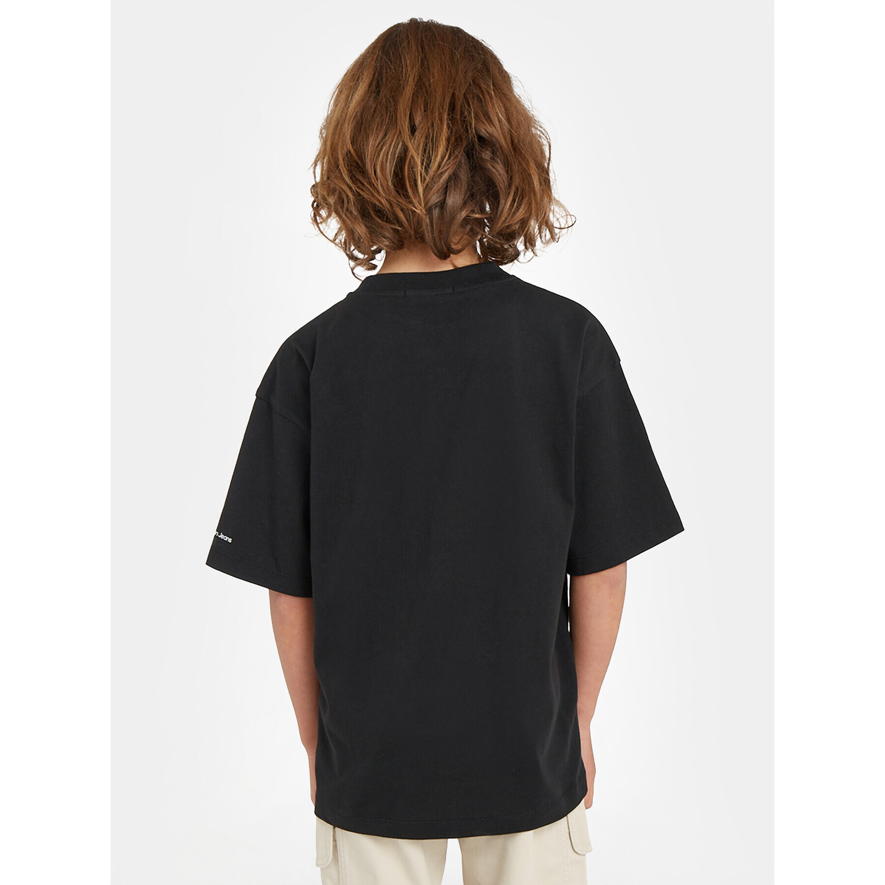 Calvin Klein Jeans Тишърт Glitched Monogram IB0IB01767 Черен Regular Fit - Pepit.bg