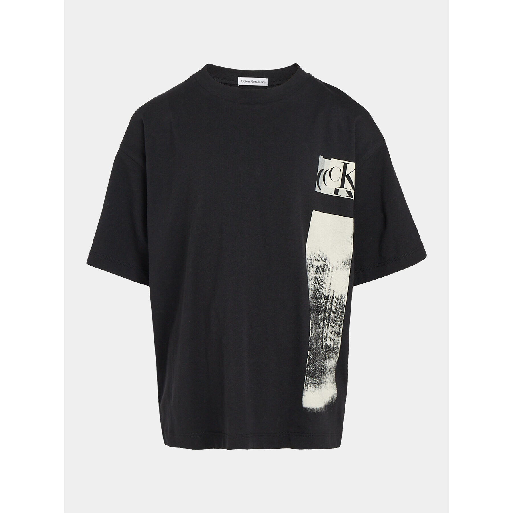 Calvin Klein Jeans Тишърт Glitched Monogram IB0IB01767 Черен Regular Fit - Pepit.bg