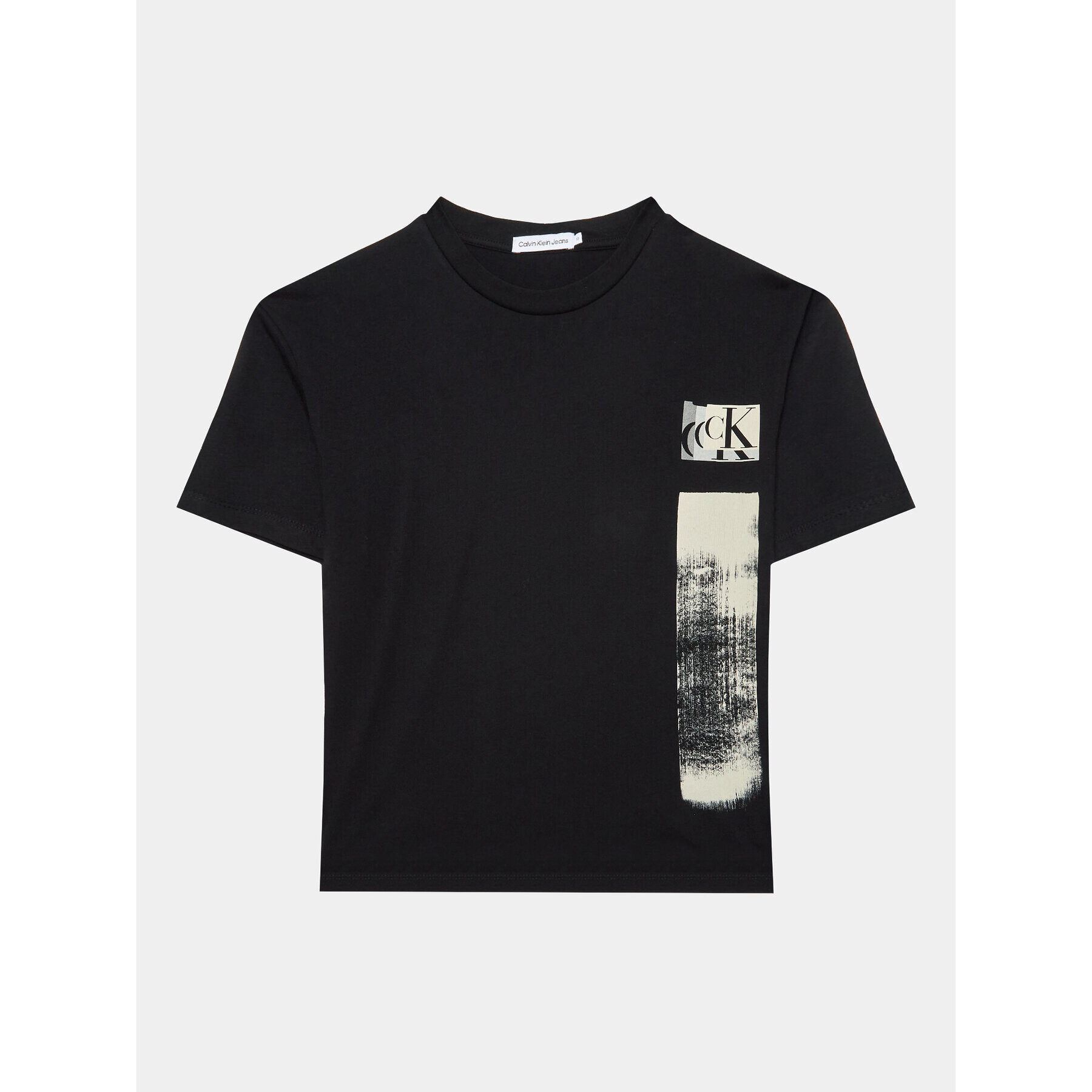 Calvin Klein Jeans Тишърт Glitched Monogram IB0IB01767 Черен Regular Fit - Pepit.bg