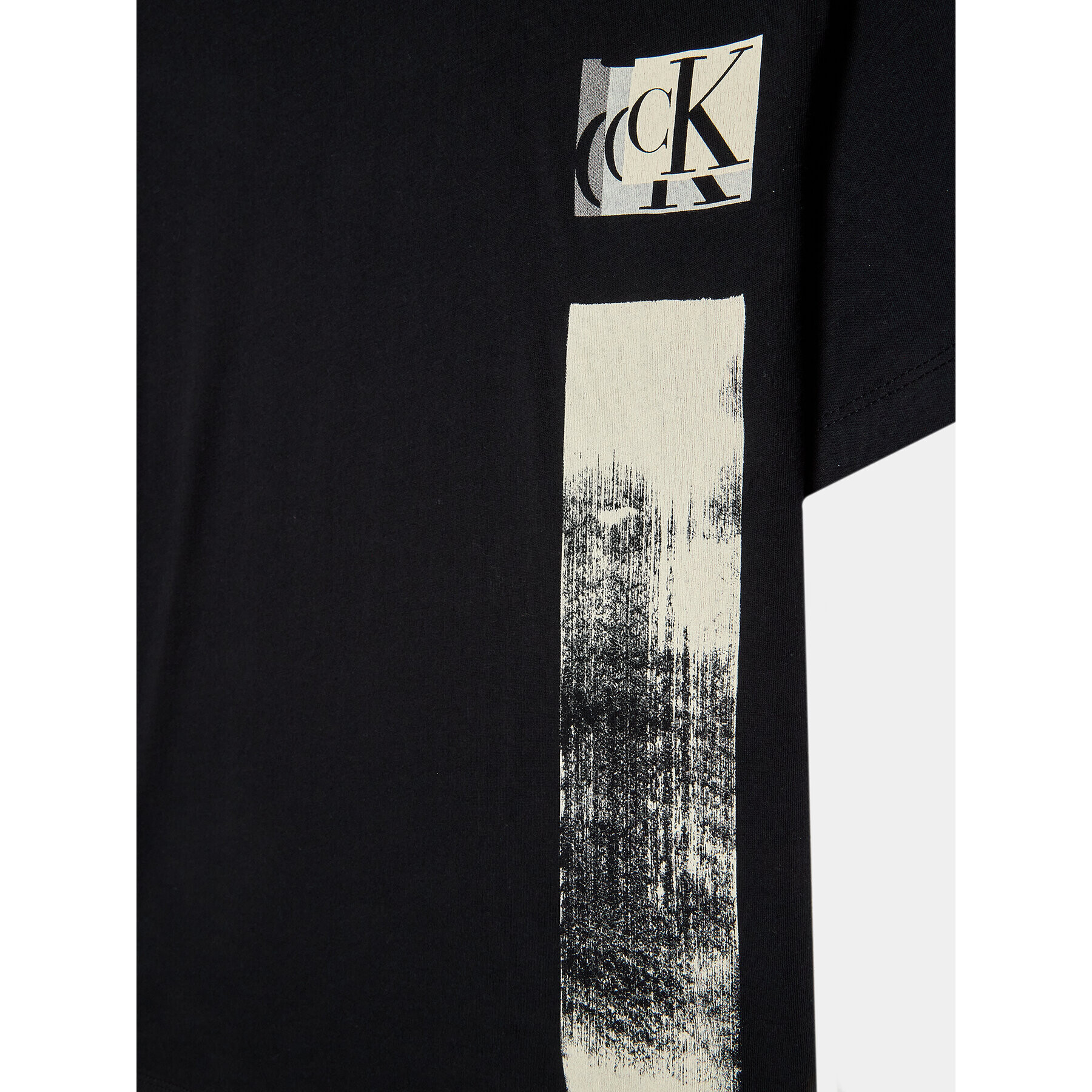 Calvin Klein Jeans Тишърт Glitched Monogram IB0IB01767 Черен Regular Fit - Pepit.bg