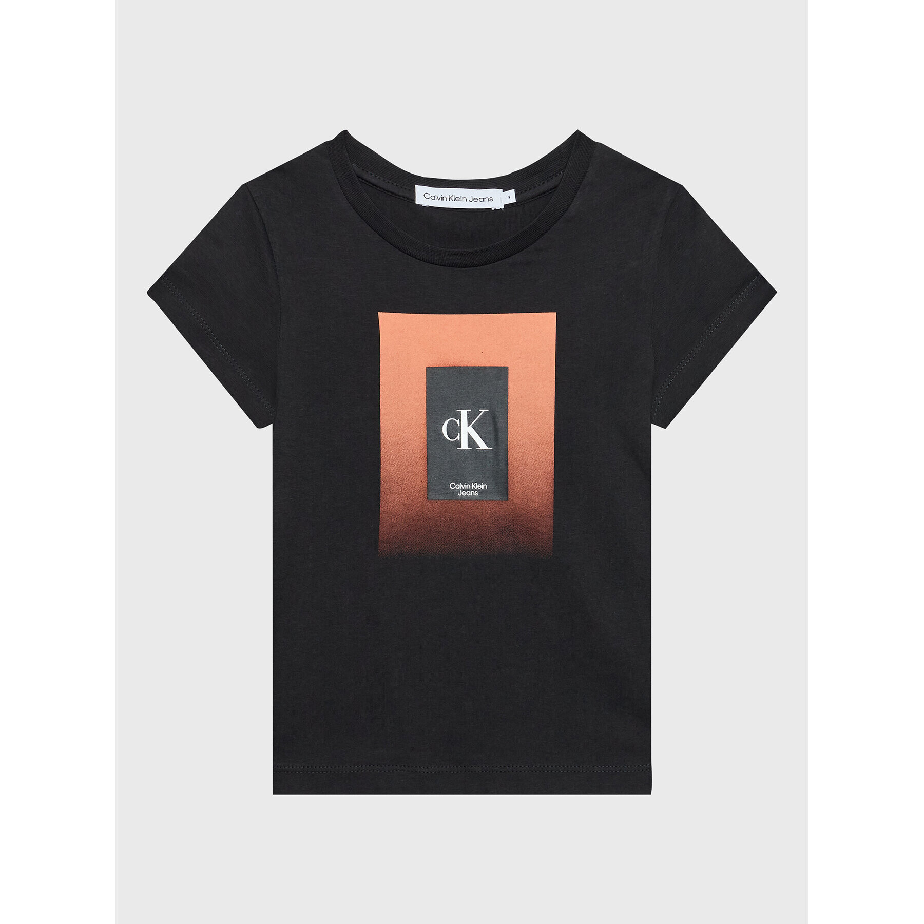 Calvin Klein Jeans Тишърт Gradient Box Logo IU0IU00296 Черен Regular Fit - Pepit.bg