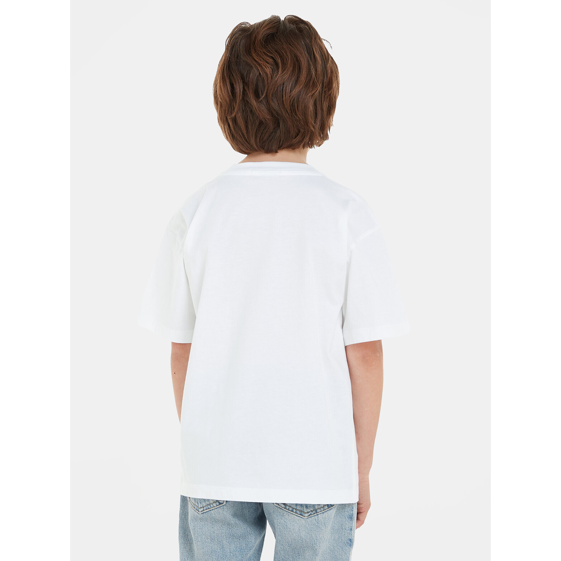 Calvin Klein Jeans Тишърт Hyper Real IB0IB01884 Бял Regular Fit - Pepit.bg