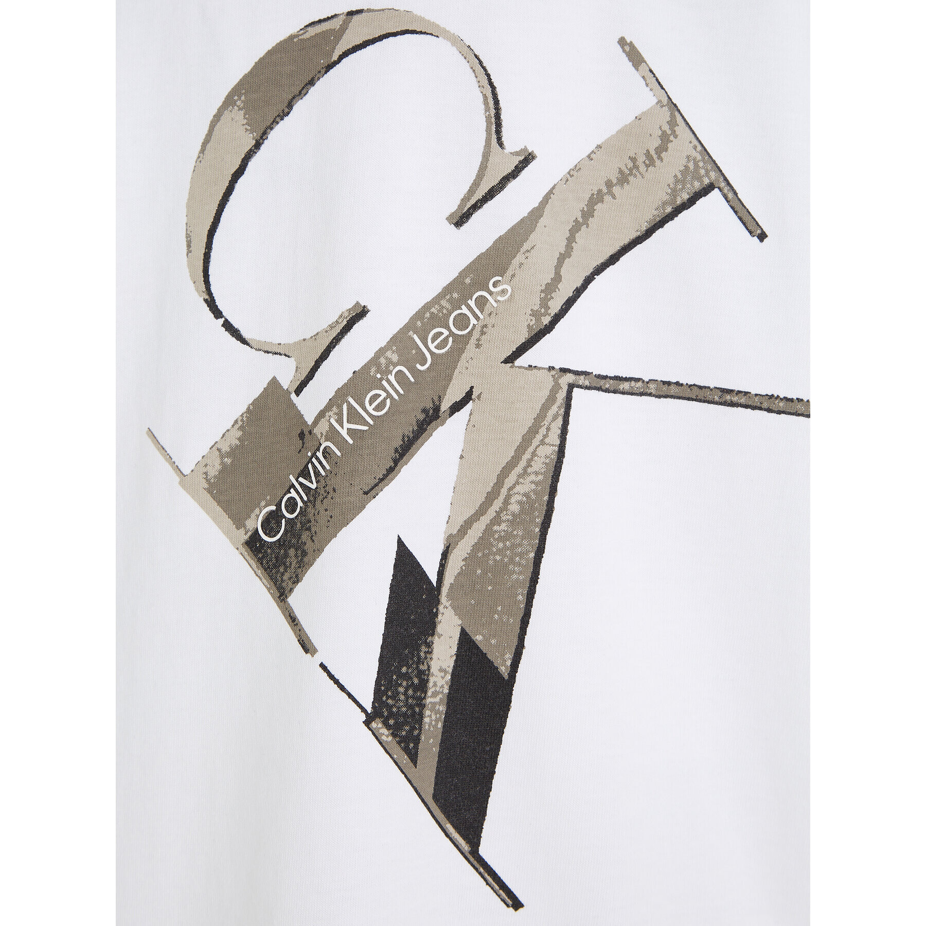 Calvin Klein Jeans Тишърт Hyper Real IB0IB01884 Бял Regular Fit - Pepit.bg