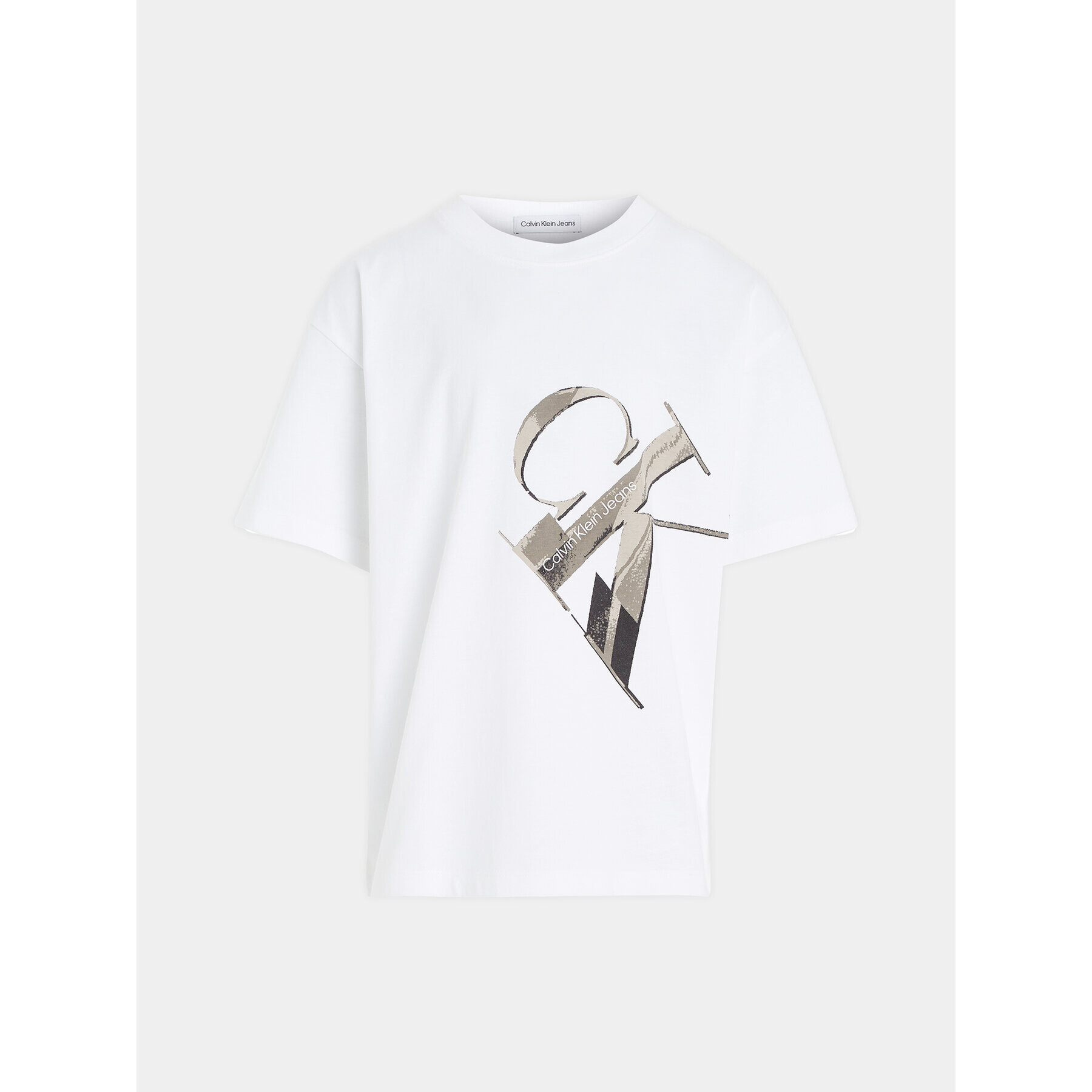 Calvin Klein Jeans Тишърт Hyper Real IB0IB01884 Бял Regular Fit - Pepit.bg