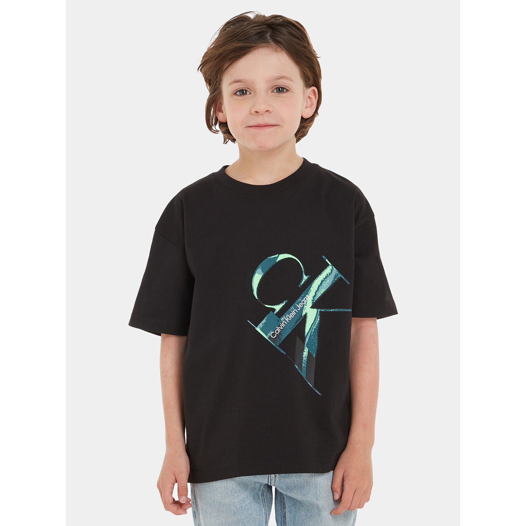 Calvin Klein Jeans Тишърт Hyper Real IB0IB01884 Черен Regular Fit - Pepit.bg