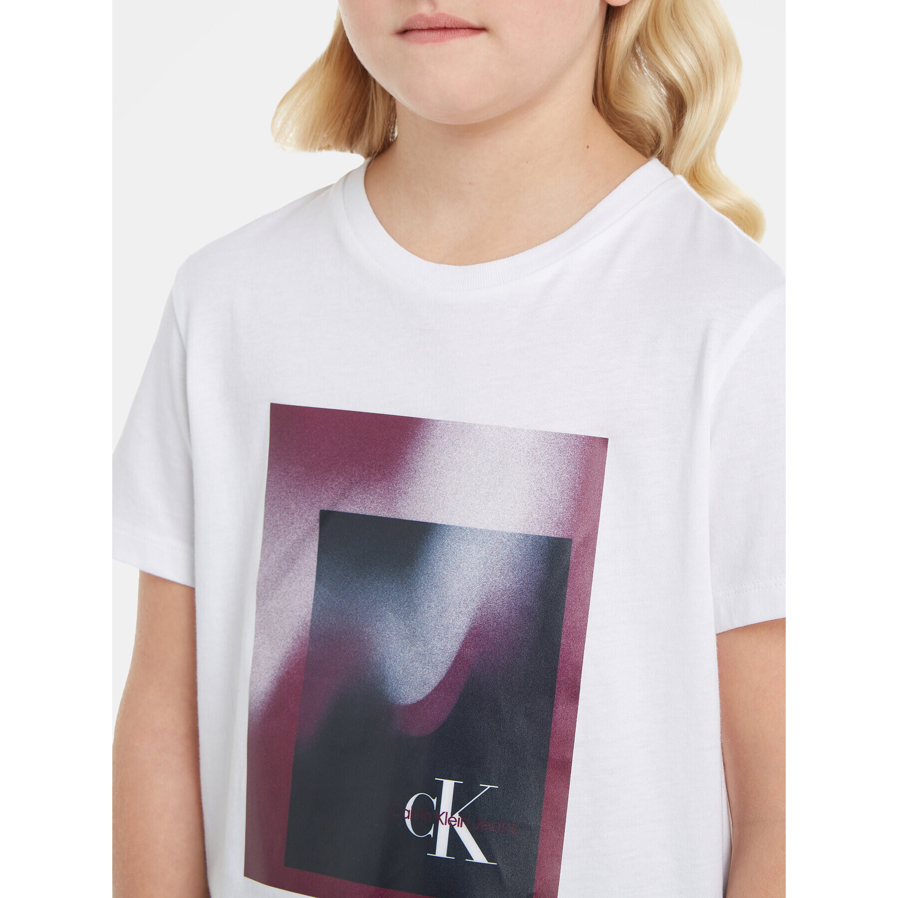Calvin Klein Jeans Тишърт Hyper Spray Monogram IU0IU00522 Бял Regular Fit - Pepit.bg