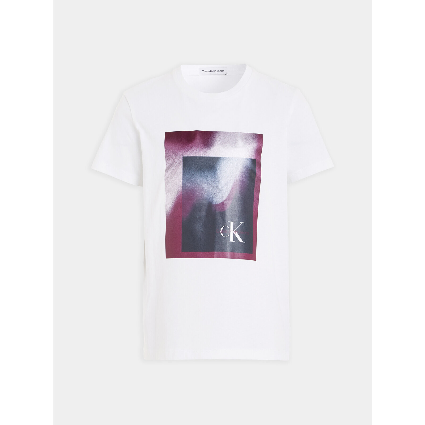 Calvin Klein Jeans Тишърт Hyper Spray Monogram IU0IU00522 Бял Regular Fit - Pepit.bg