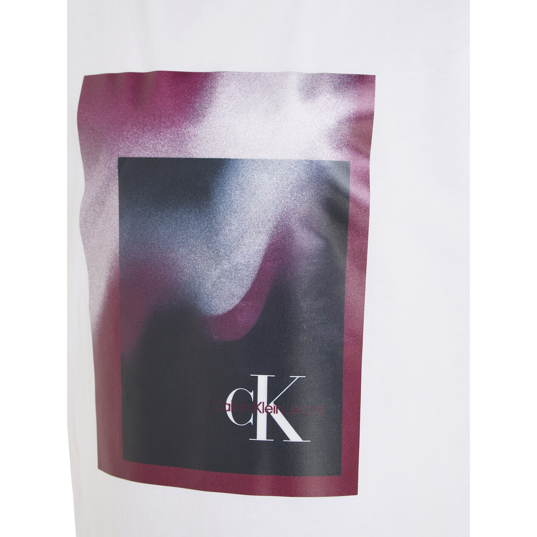 Calvin Klein Jeans Тишърт Hyper Spray Monogram IU0IU00522 Бял Regular Fit - Pepit.bg
