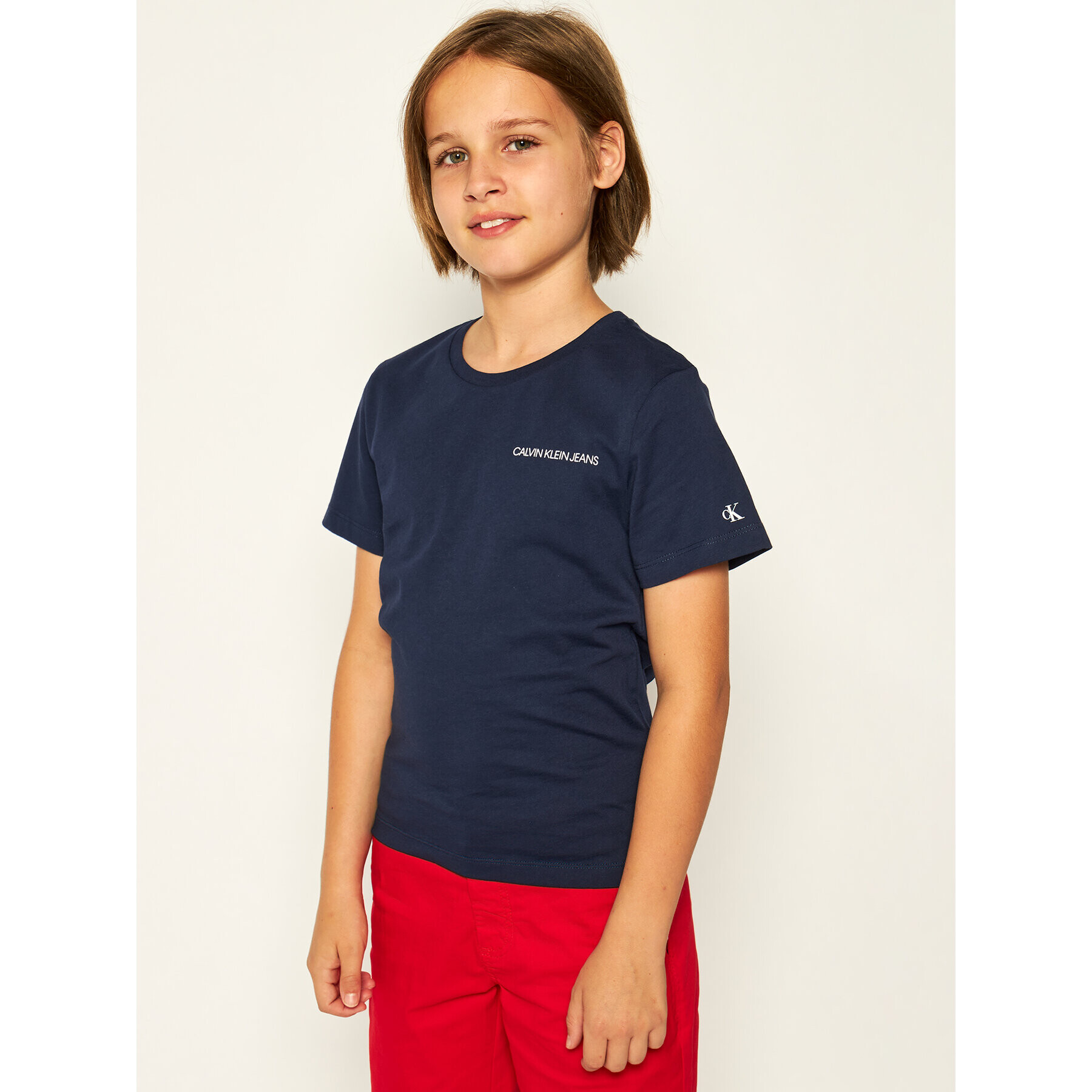 Calvin Klein Jeans Тишърт IB0IB00456 Тъмносин Regular Fit - Pepit.bg