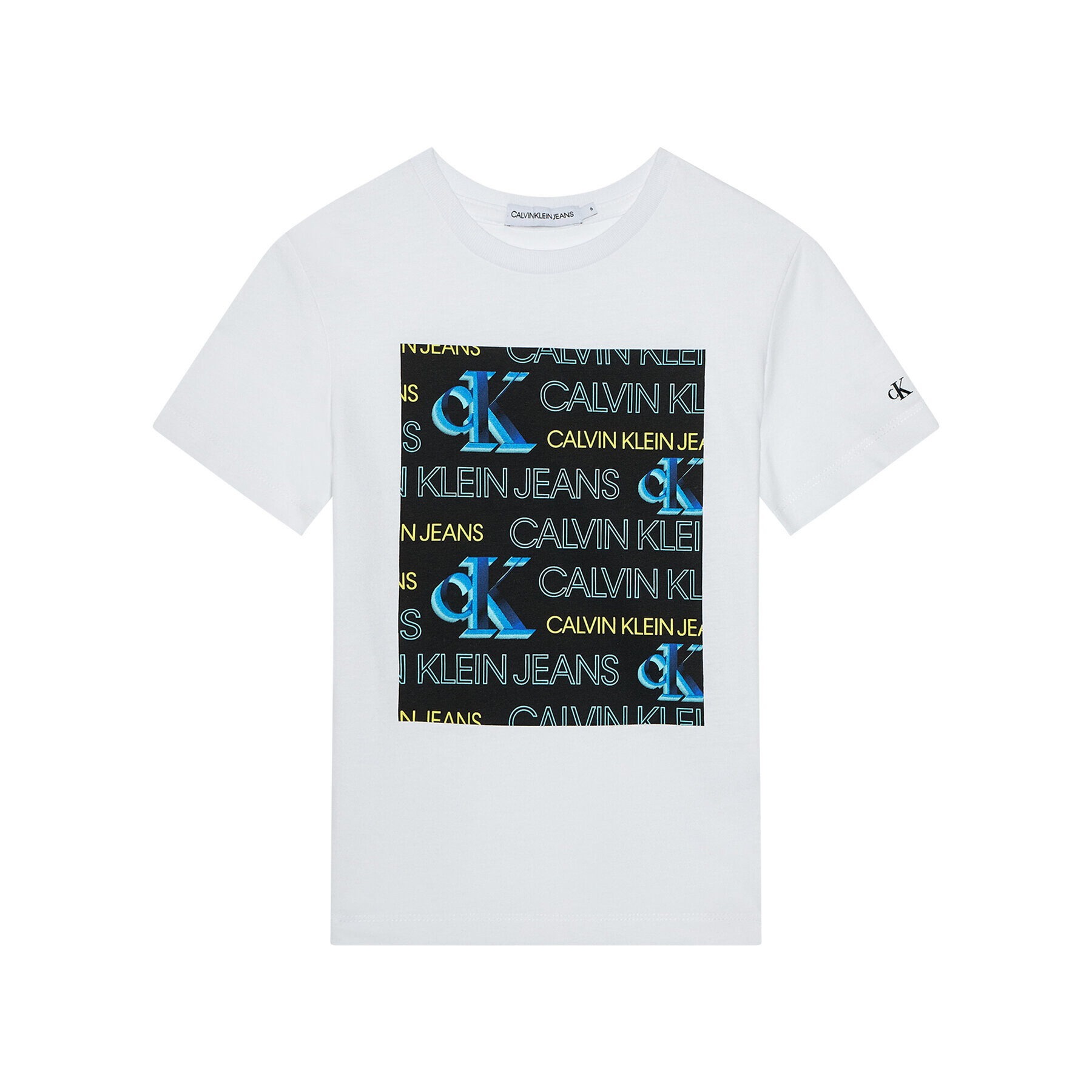 Calvin Klein Jeans Тишърт IB0IB00889 Бял Regular Fit - Pepit.bg