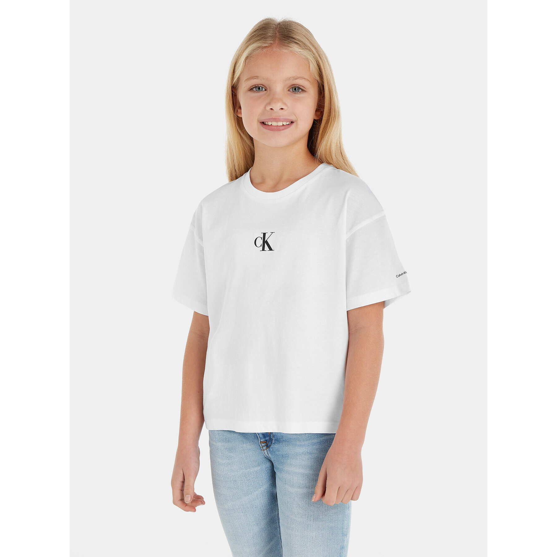 Calvin Klein Jeans Тишърт IG0IG02136 Бял Boxy Fit - Pepit.bg