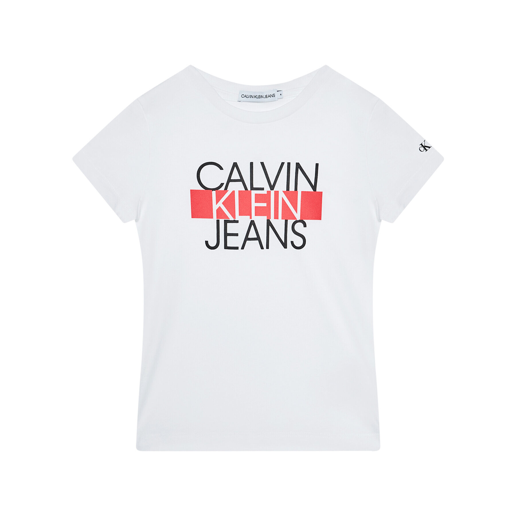 Calvin Klein Jeans Тишърт Institutional Block IB0IB00521 Бял Regular Fit - Pepit.bg