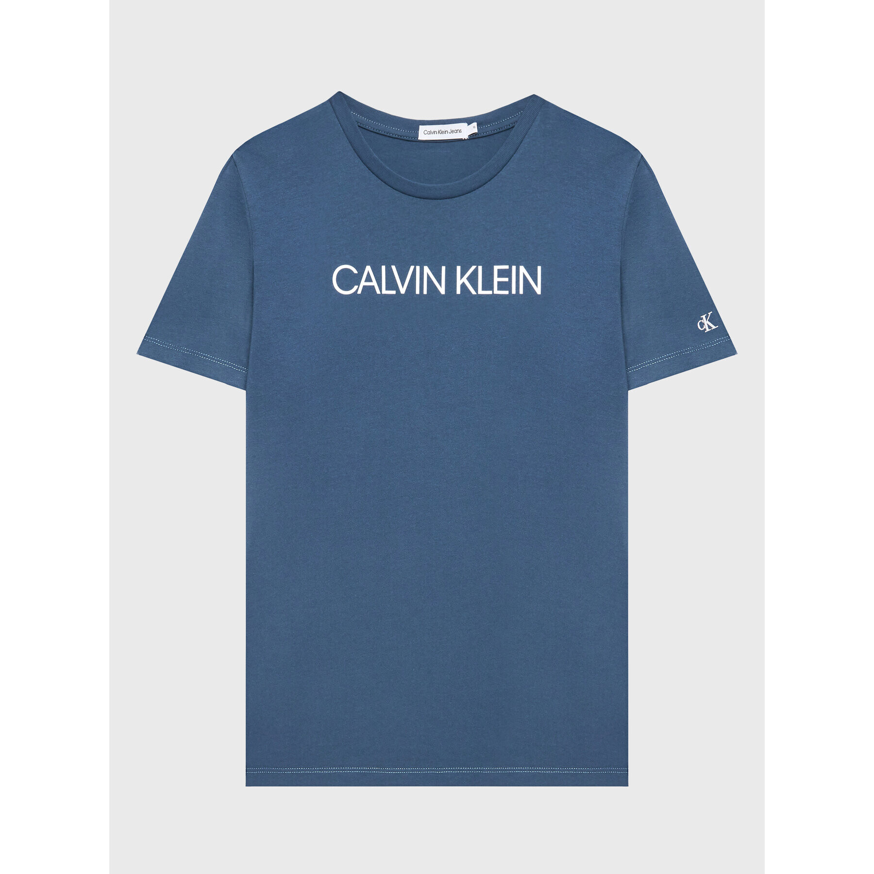 Calvin Klein Jeans Тишърт Institutional IU0IU00298 Тъмносин Regular Fit - Pepit.bg