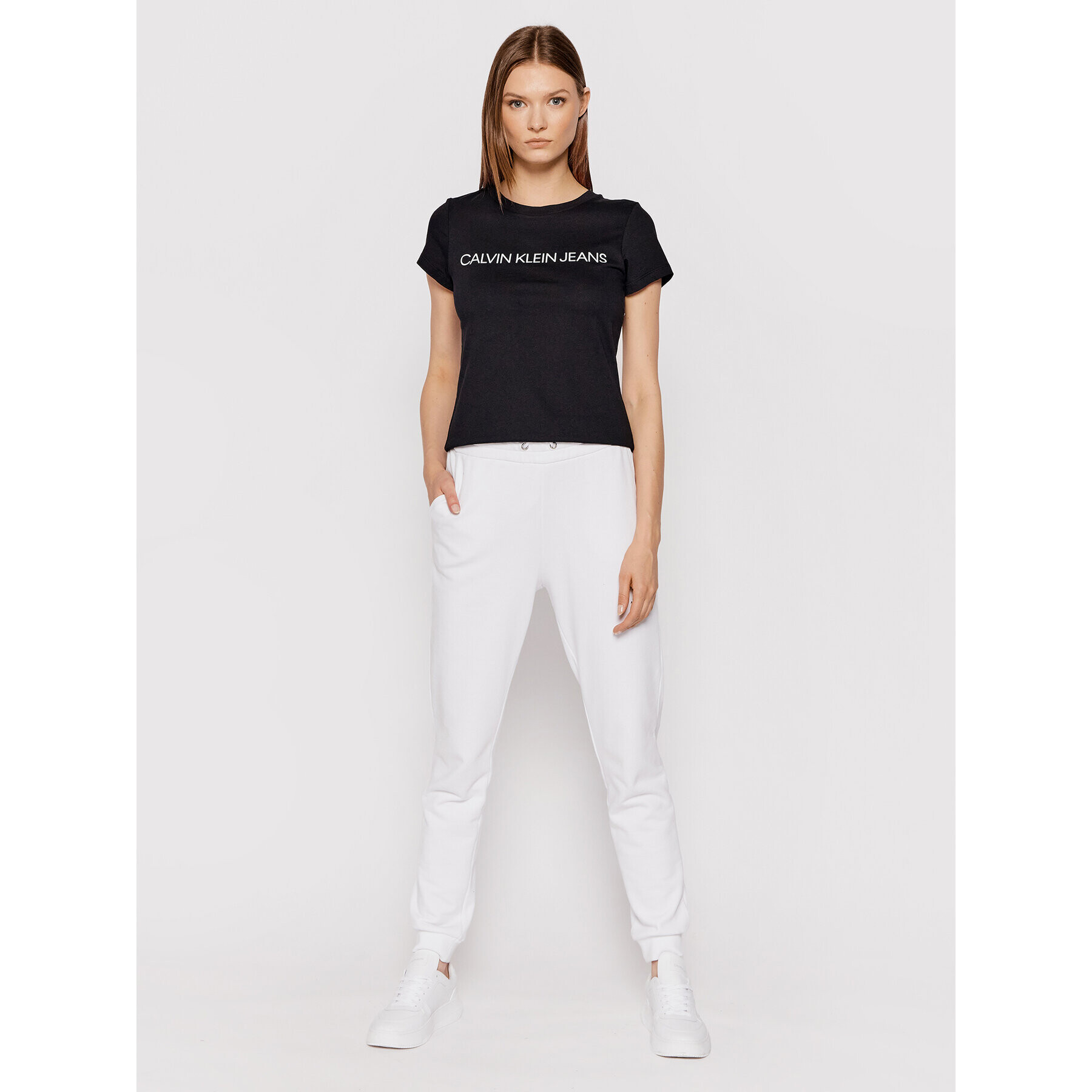 Calvin Klein Jeans Тишърт Institutional J20J207879 Черен Regular Fit - Pepit.bg