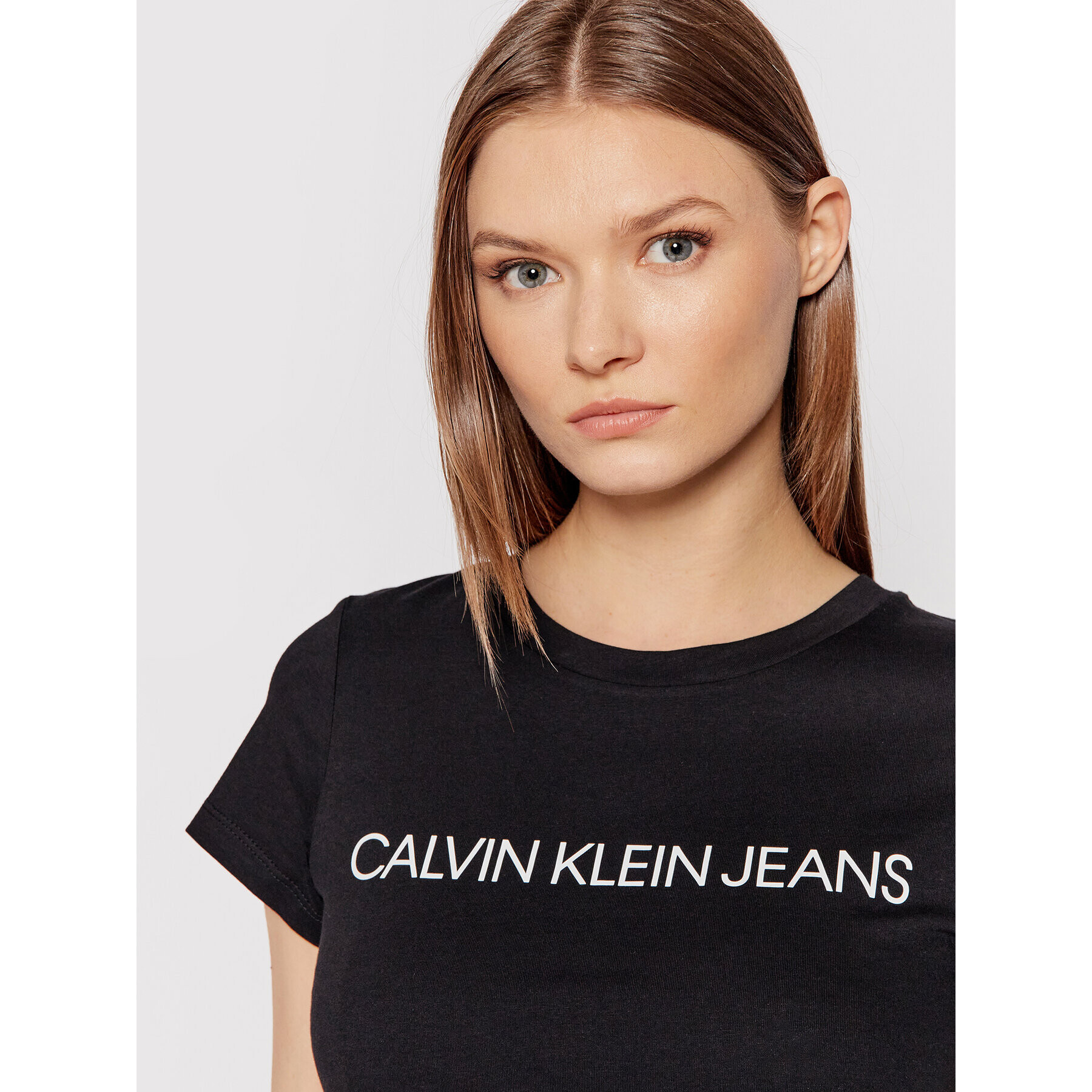 Calvin Klein Jeans Тишърт Institutional J20J207879 Черен Regular Fit - Pepit.bg