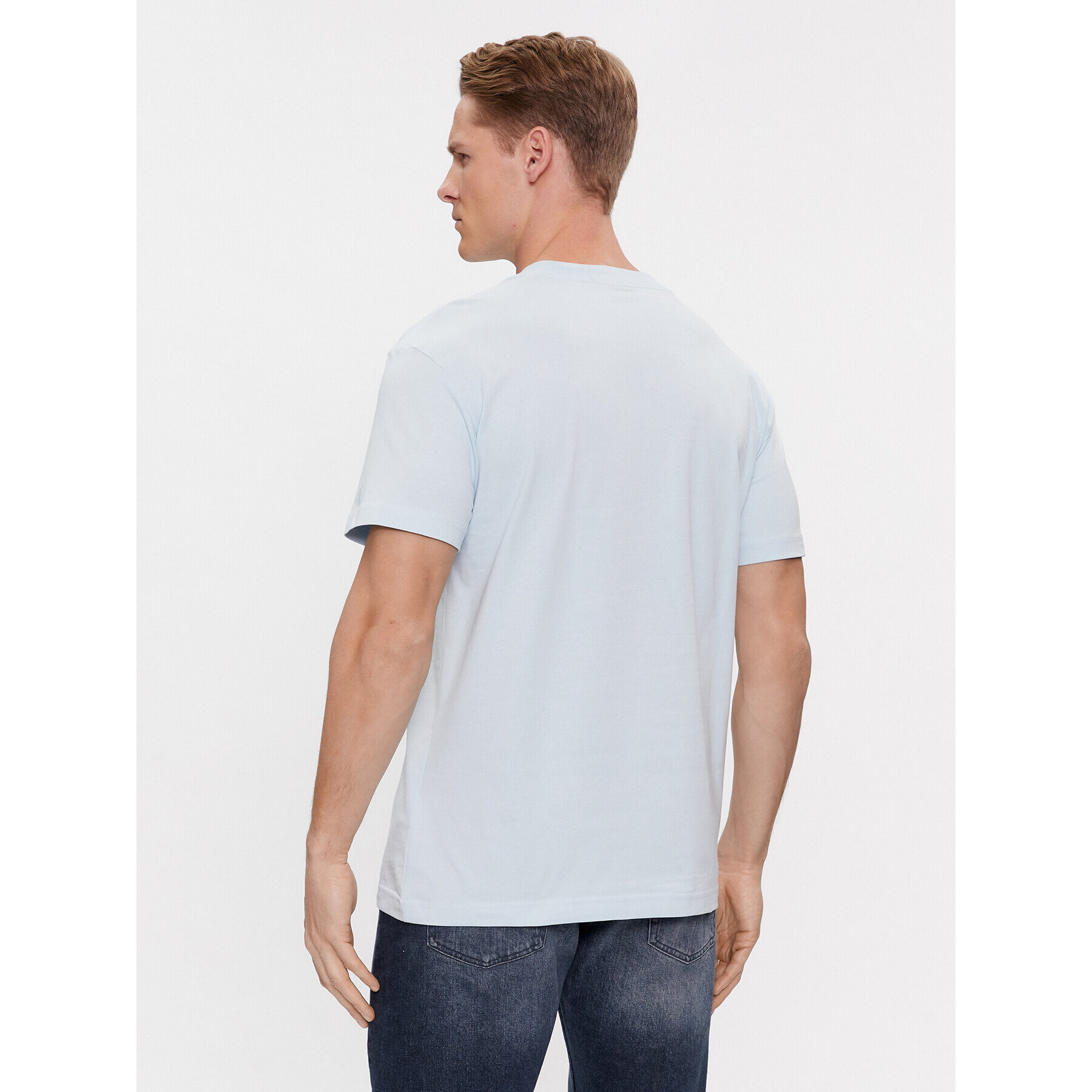 Calvin Klein Jeans Тишърт Institutional J30J324671 Син Regular Fit - Pepit.bg