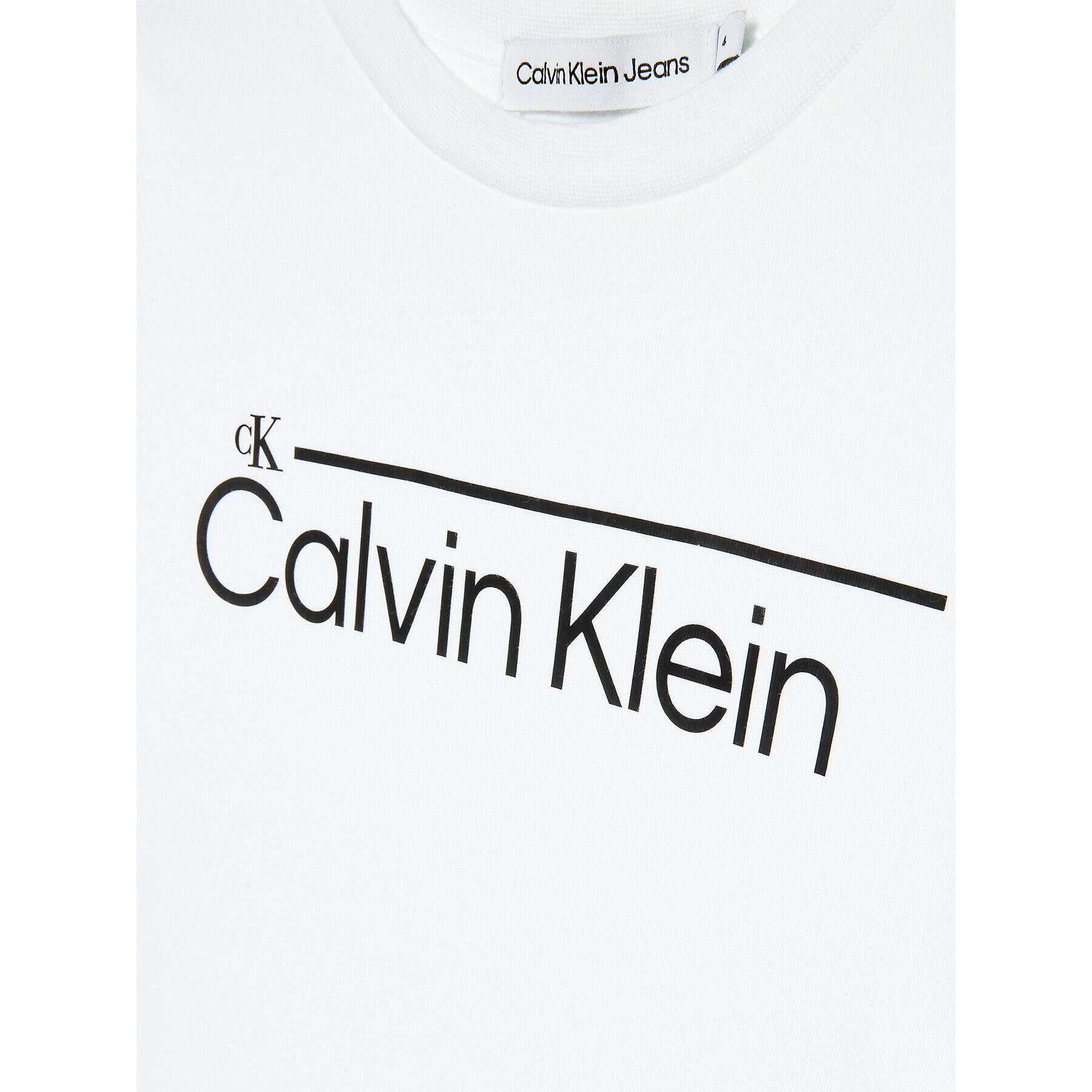 Calvin Klein Jeans Тишърт Institutional Lined Logo IB0IB01321 Бял Regular Fit - Pepit.bg