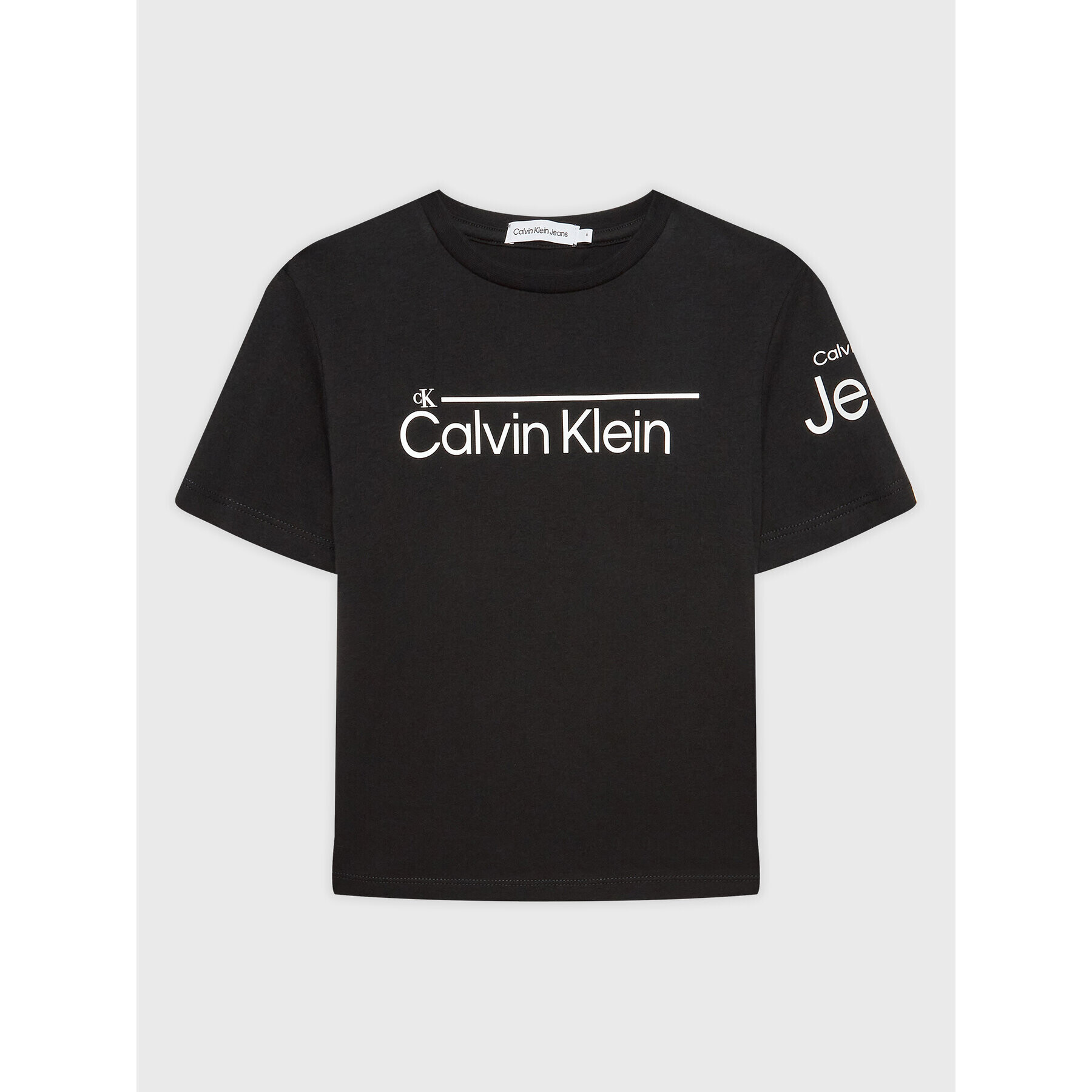 Calvin Klein Jeans Тишърт Institutional Lined Logo IB0IB01321 Черен Regular Fit - Pepit.bg