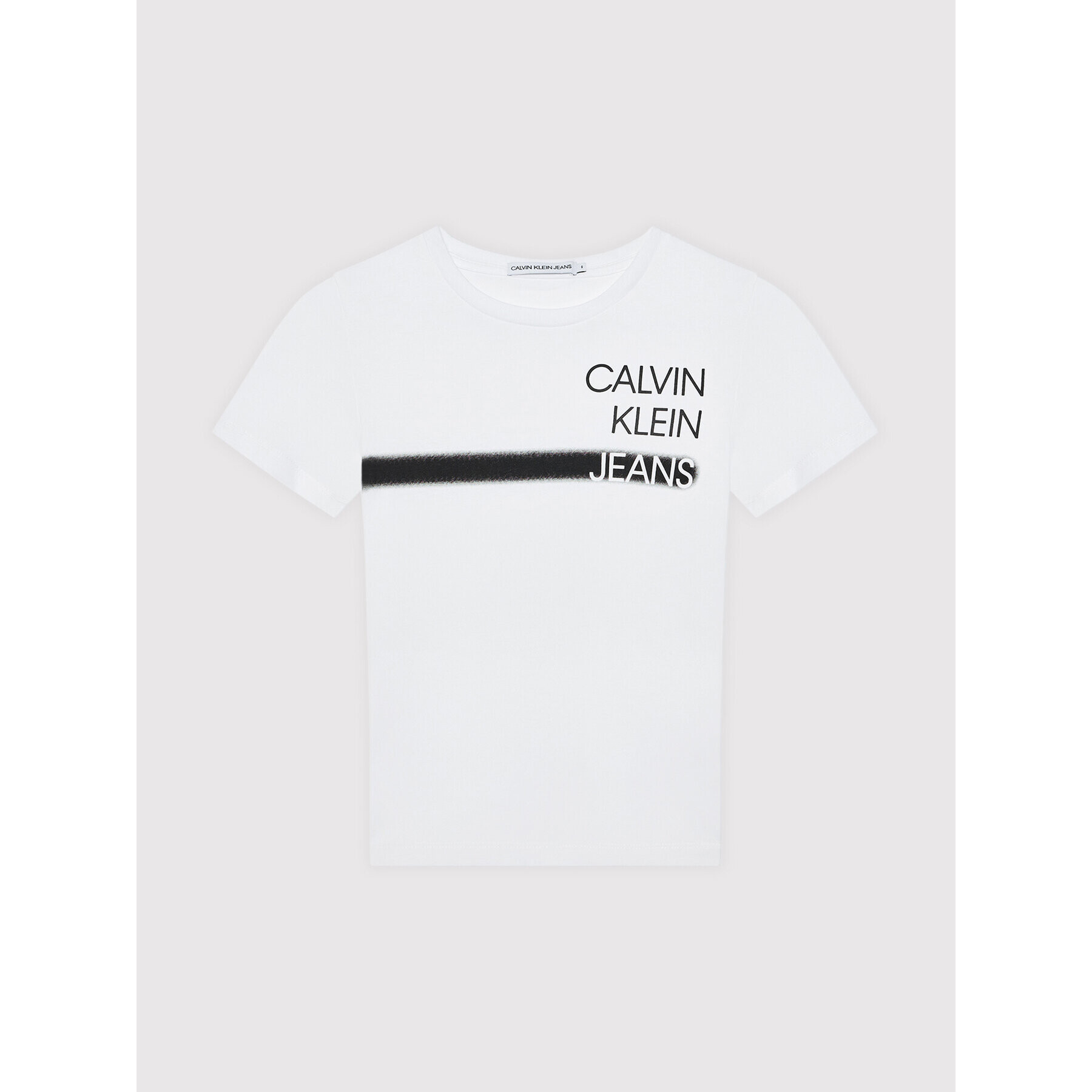 Calvin Klein Jeans Тишърт Institutional Spray IB0IB00895 Бял Regular Fit - Pepit.bg