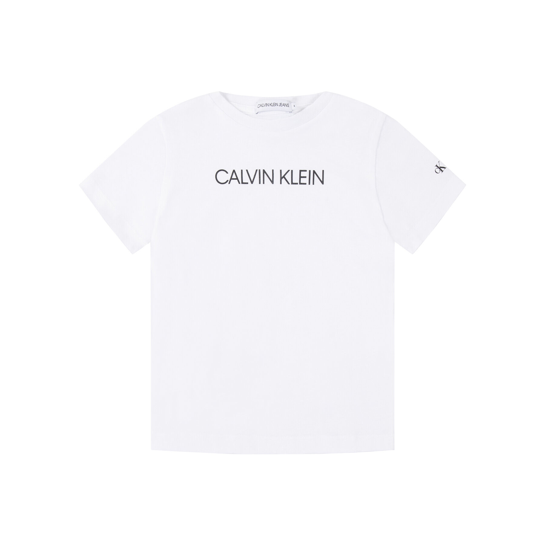 Calvin Klein Jeans Тишърт Institutional SS IB0IB00347 Бял Regular Fit - Pepit.bg