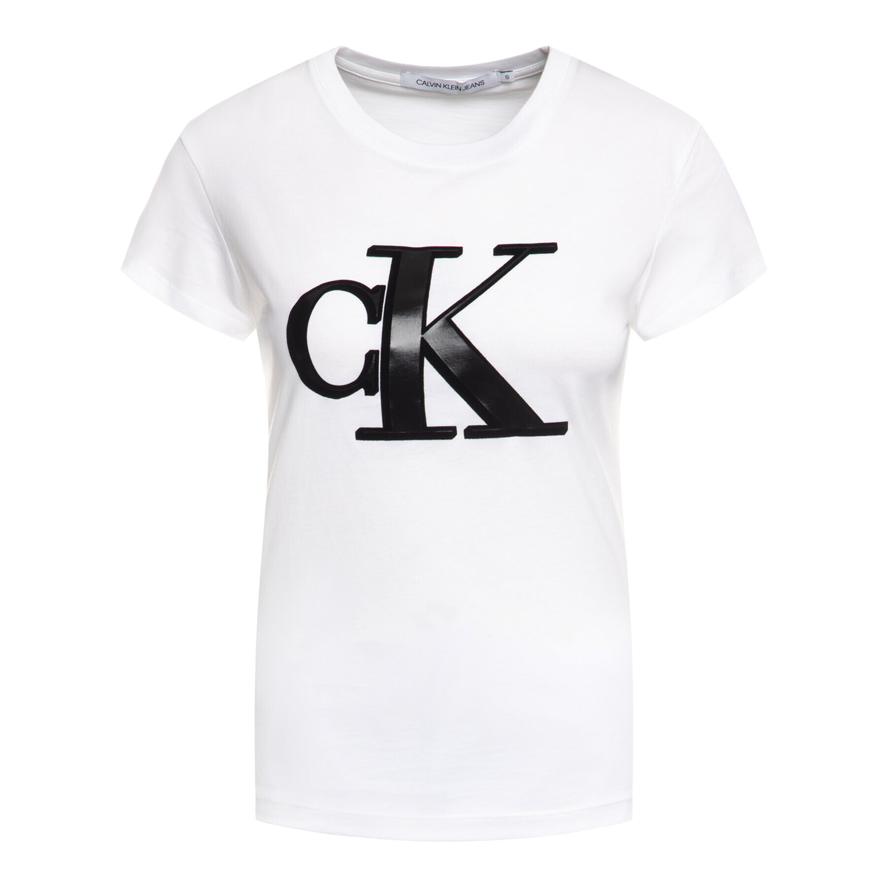 Calvin Klein Jeans Тишърт J20J212919 Бял Regular Fit - Pepit.bg