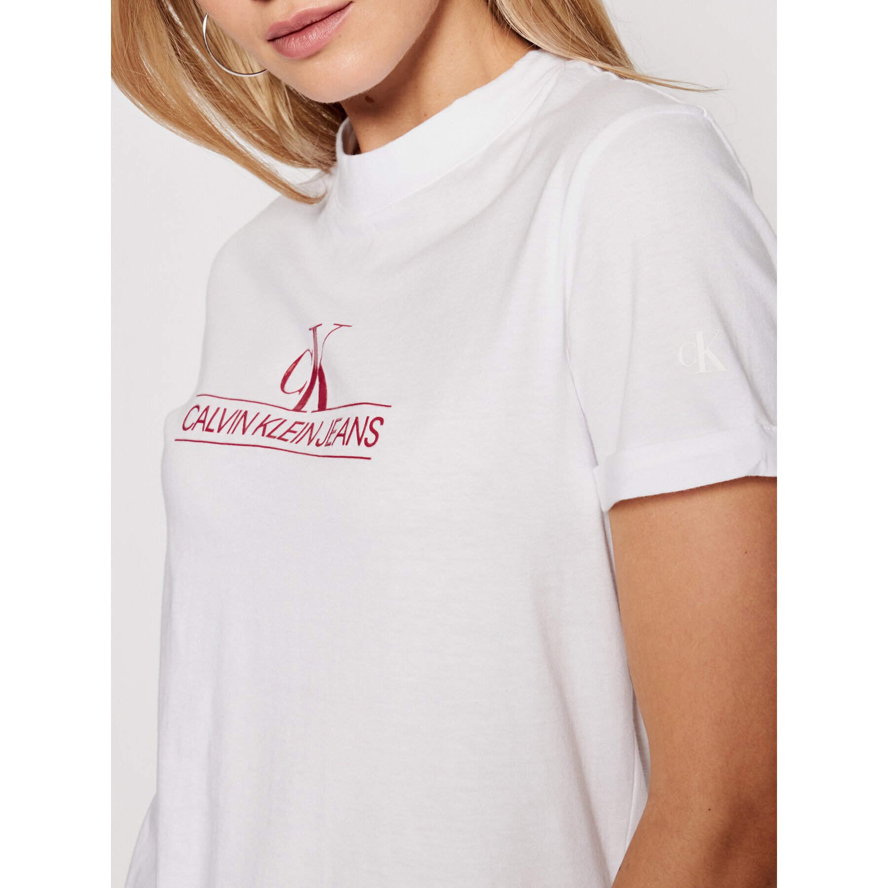 Calvin Klein Jeans Тишърт J20J215614 Бял Regular Fit - Pepit.bg