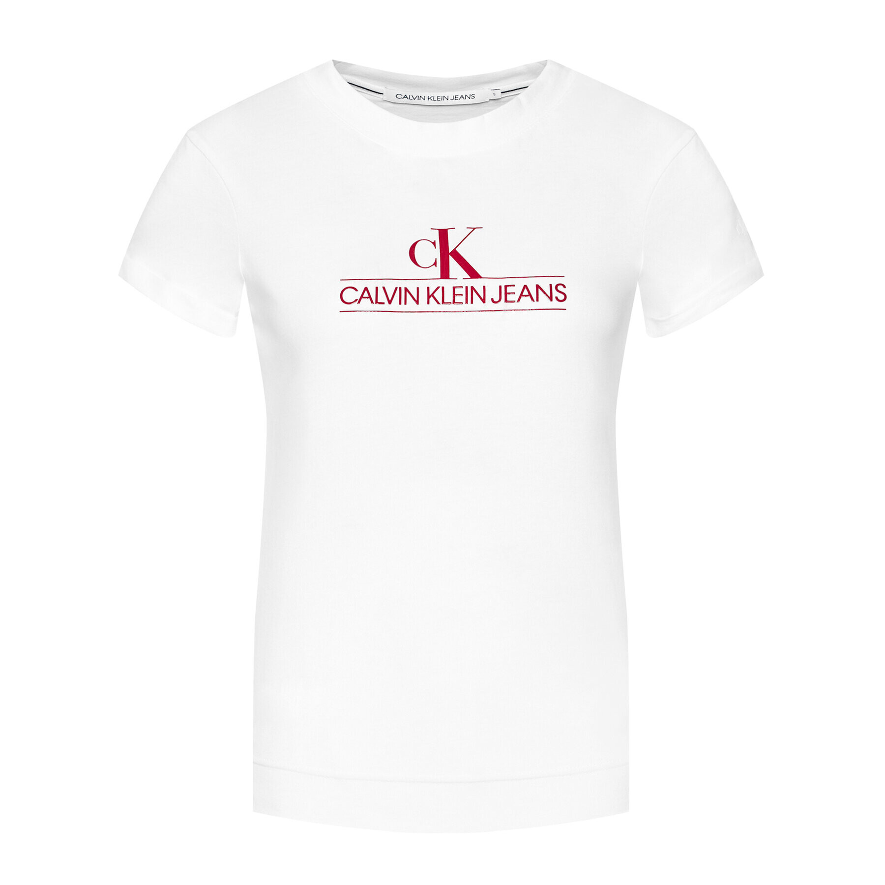 Calvin Klein Jeans Тишърт J20J215614 Бял Regular Fit - Pepit.bg