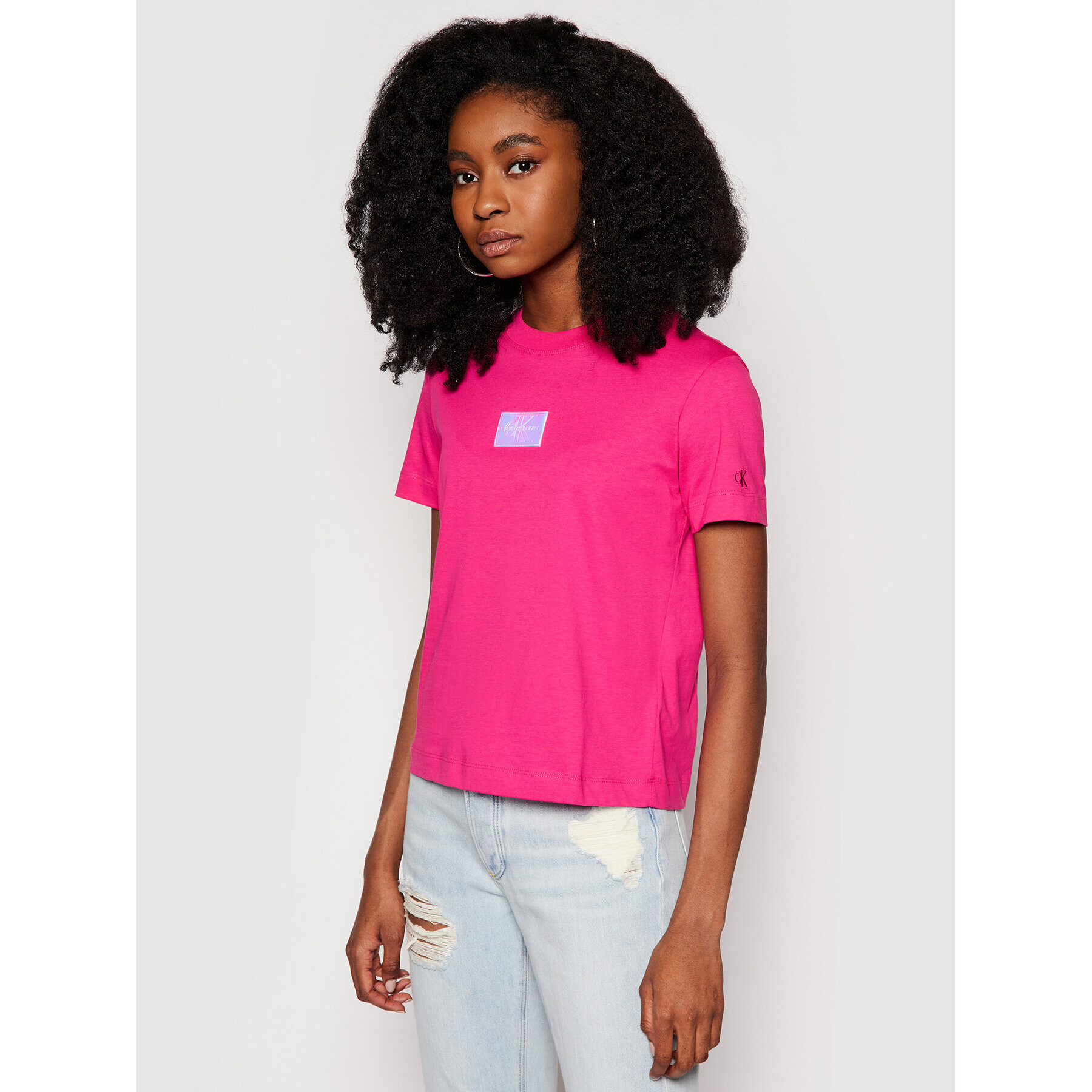 Calvin Klein Jeans Тишърт J20J216184 Розов Regular Fit - Pepit.bg