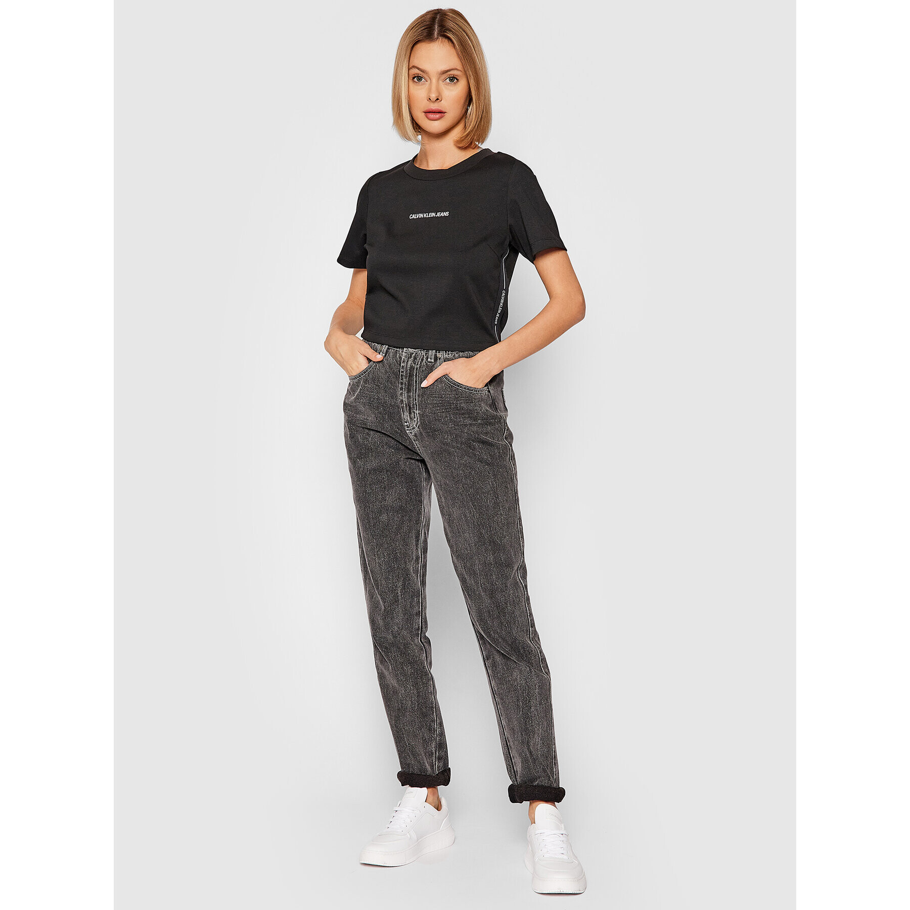 Calvin Klein Jeans Тишърт J20J217144 Черен Regular Fit - Pepit.bg