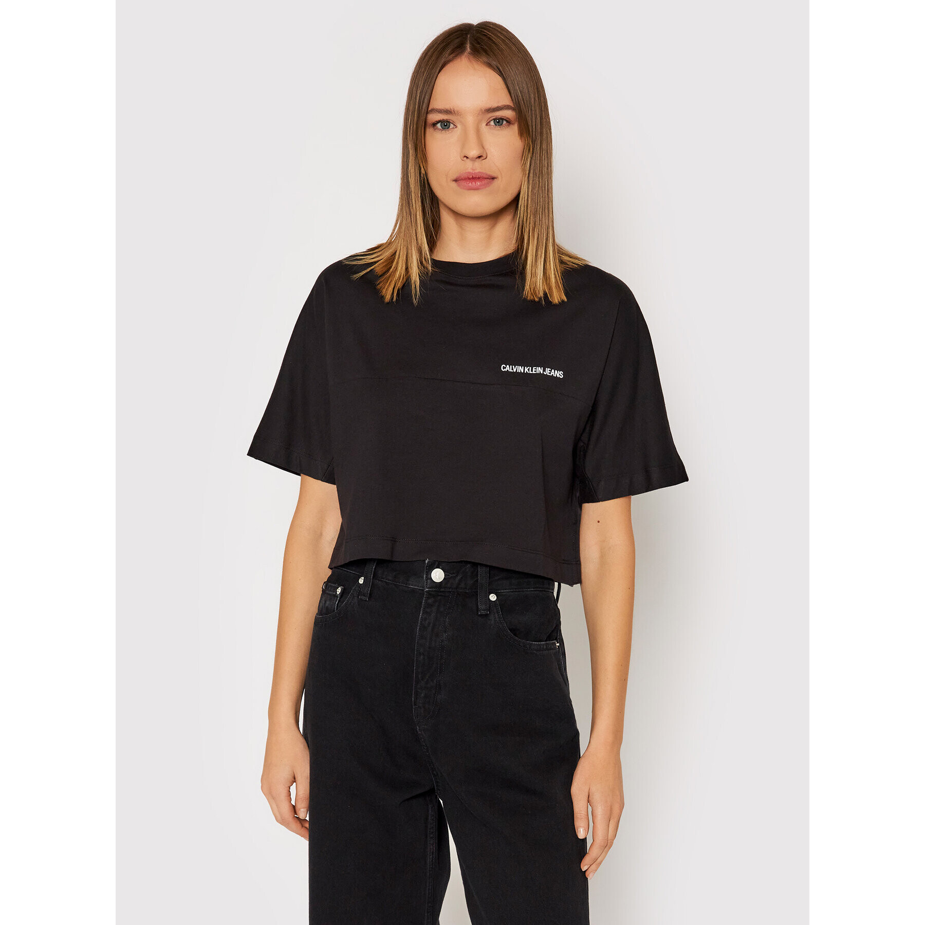 Calvin Klein Jeans Тишърт J20J217567 Черен Regular Fit - Pepit.bg