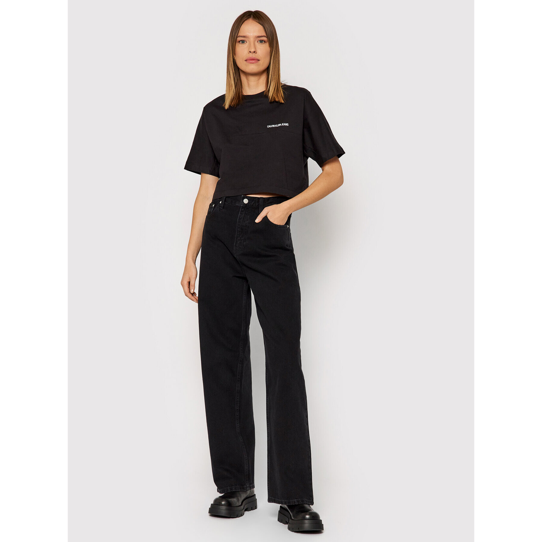 Calvin Klein Jeans Тишърт J20J217567 Черен Regular Fit - Pepit.bg