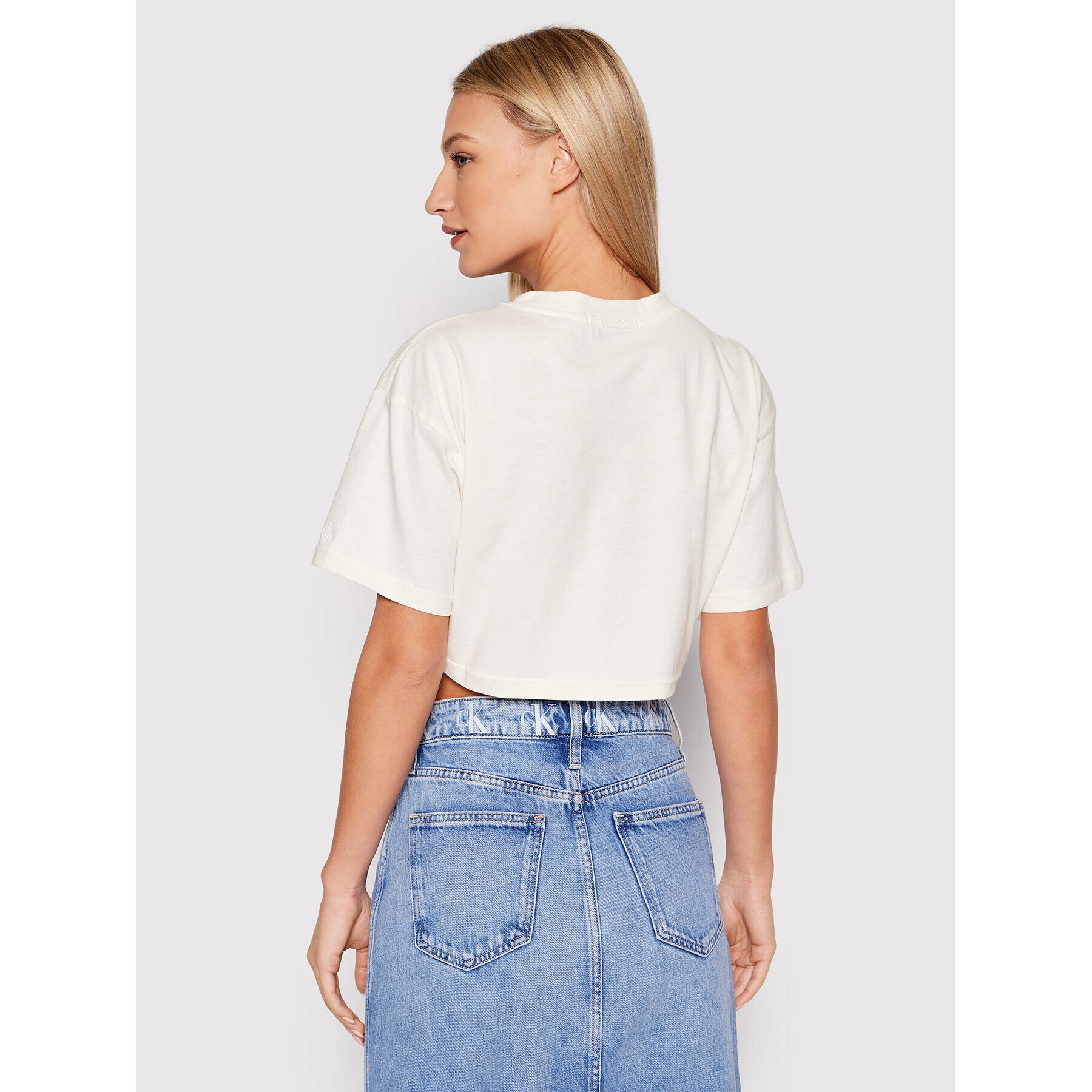 Calvin Klein Jeans Тишърт J20J217907 Жълт Oversize - Pepit.bg