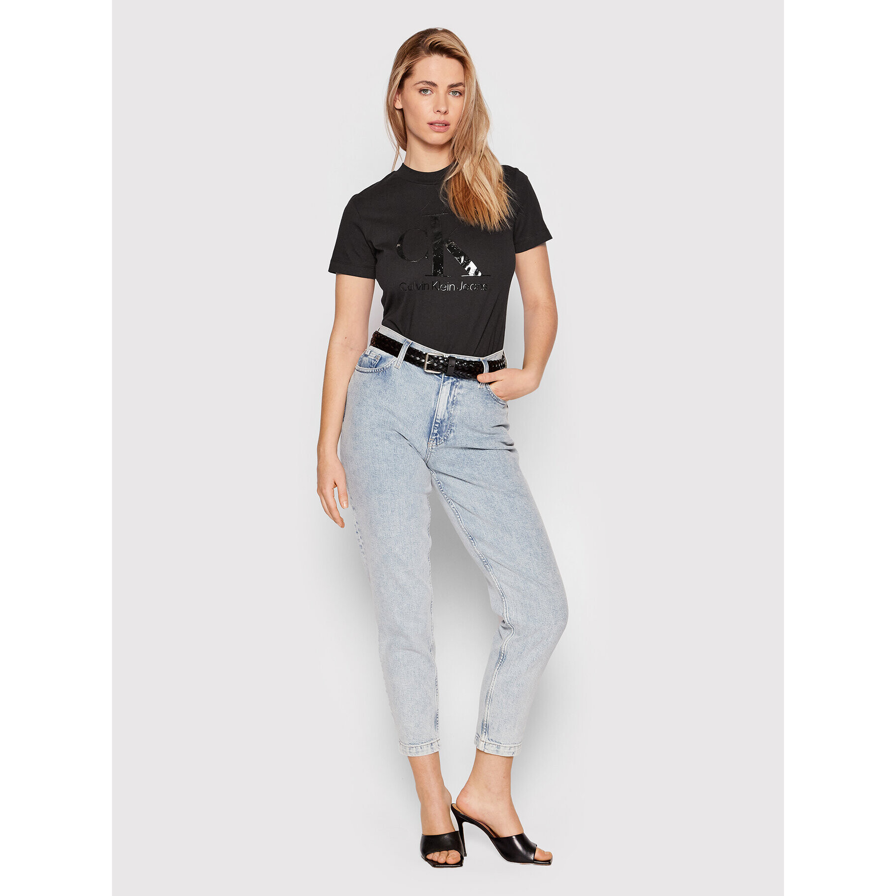 Calvin Klein Jeans Тишърт J20J218264 Черен Regular Fit - Pepit.bg