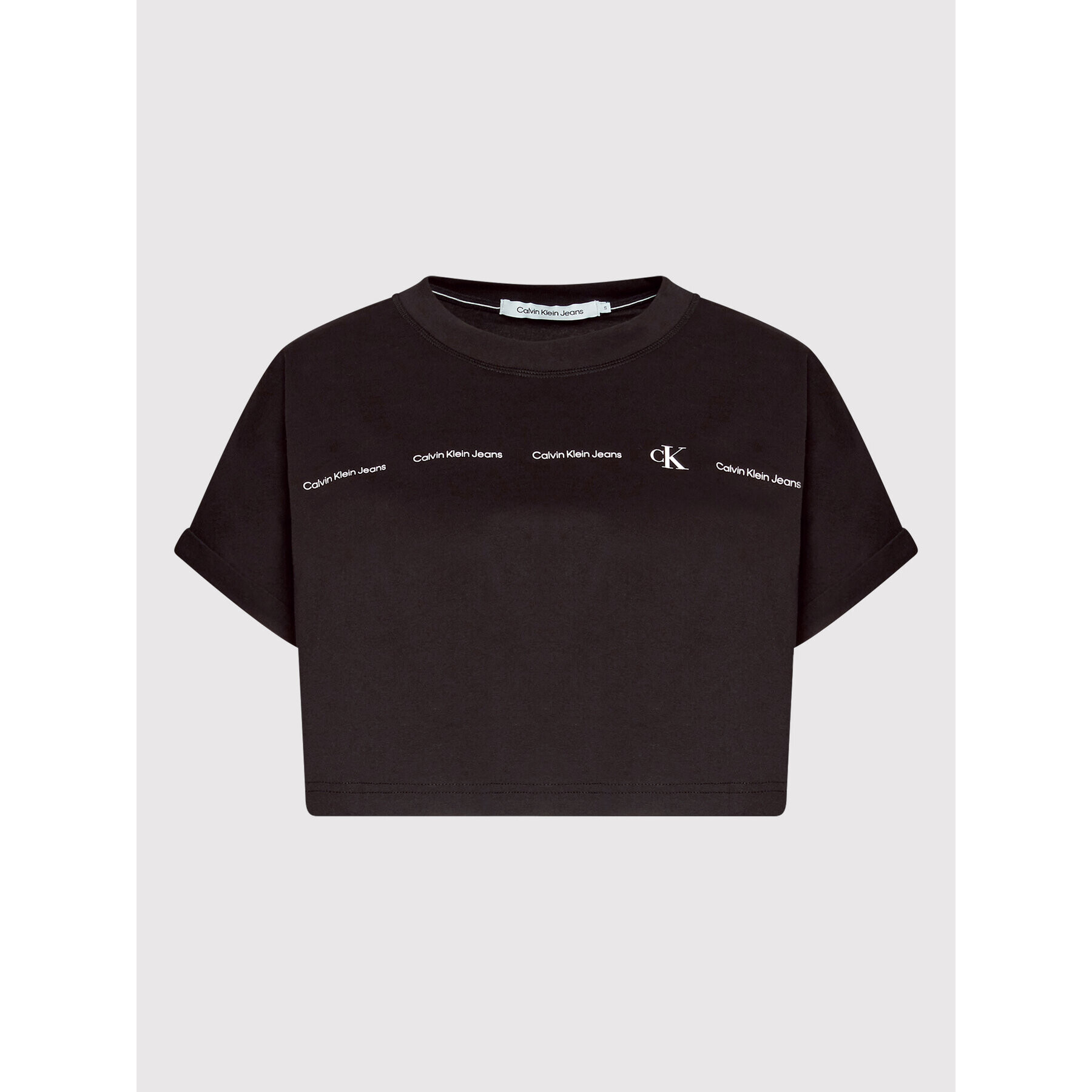 Calvin Klein Jeans Тишърт J20J218847 Черен Oversize - Pepit.bg
