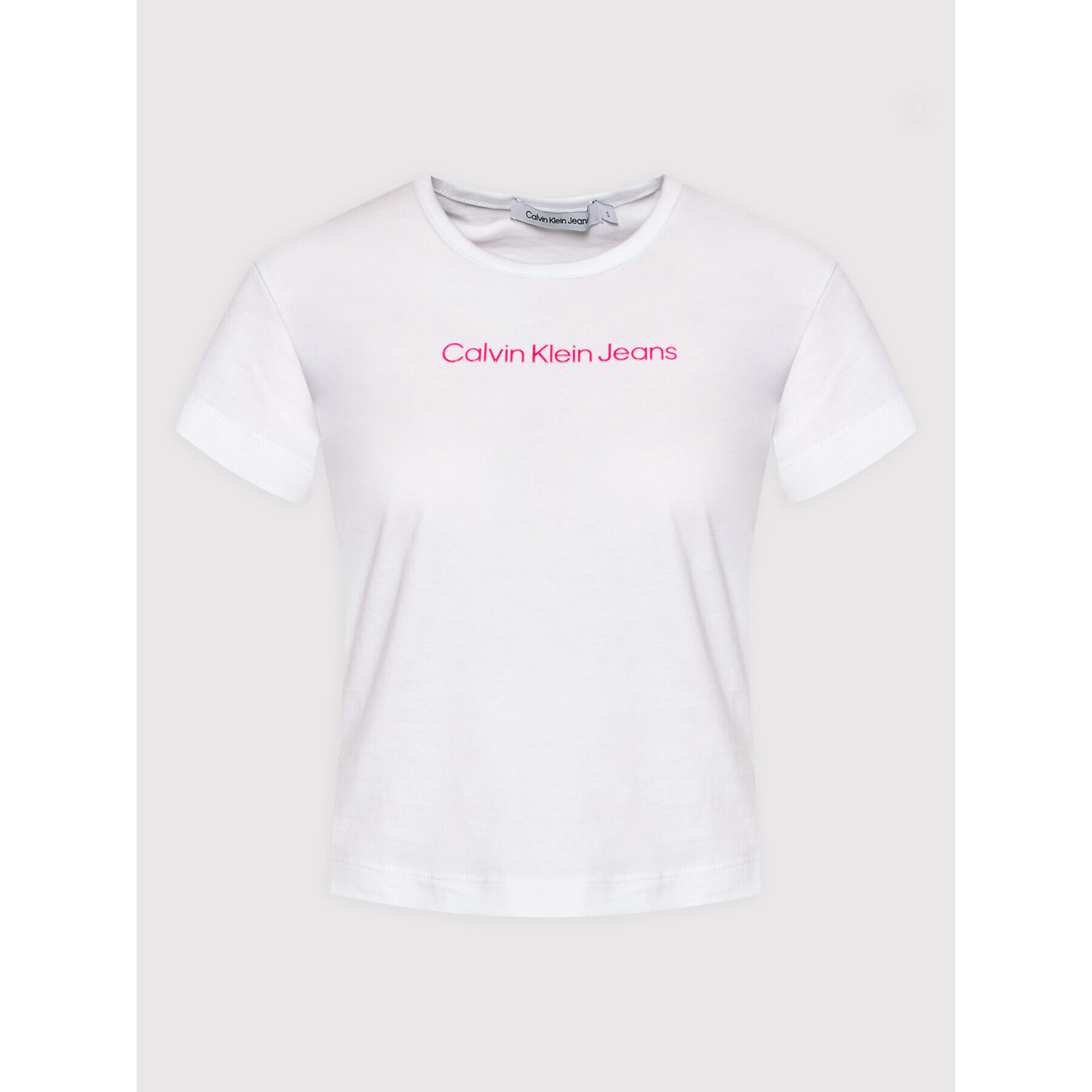 Calvin Klein Jeans Тишърт J20J219003 Бял Regular Fit - Pepit.bg