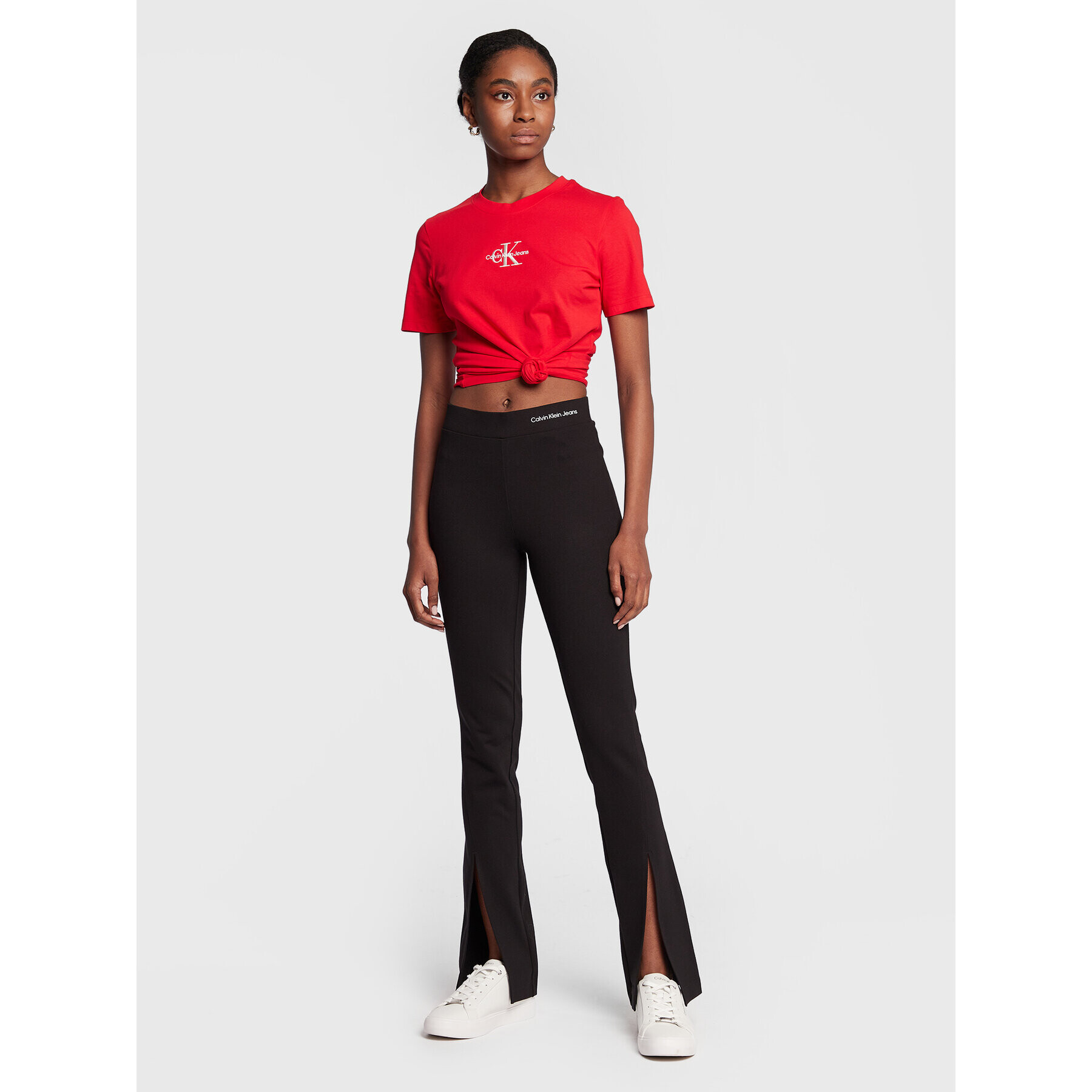 Calvin Klein Jeans Тишърт J20J219135 Червен Slim Fit - Pepit.bg