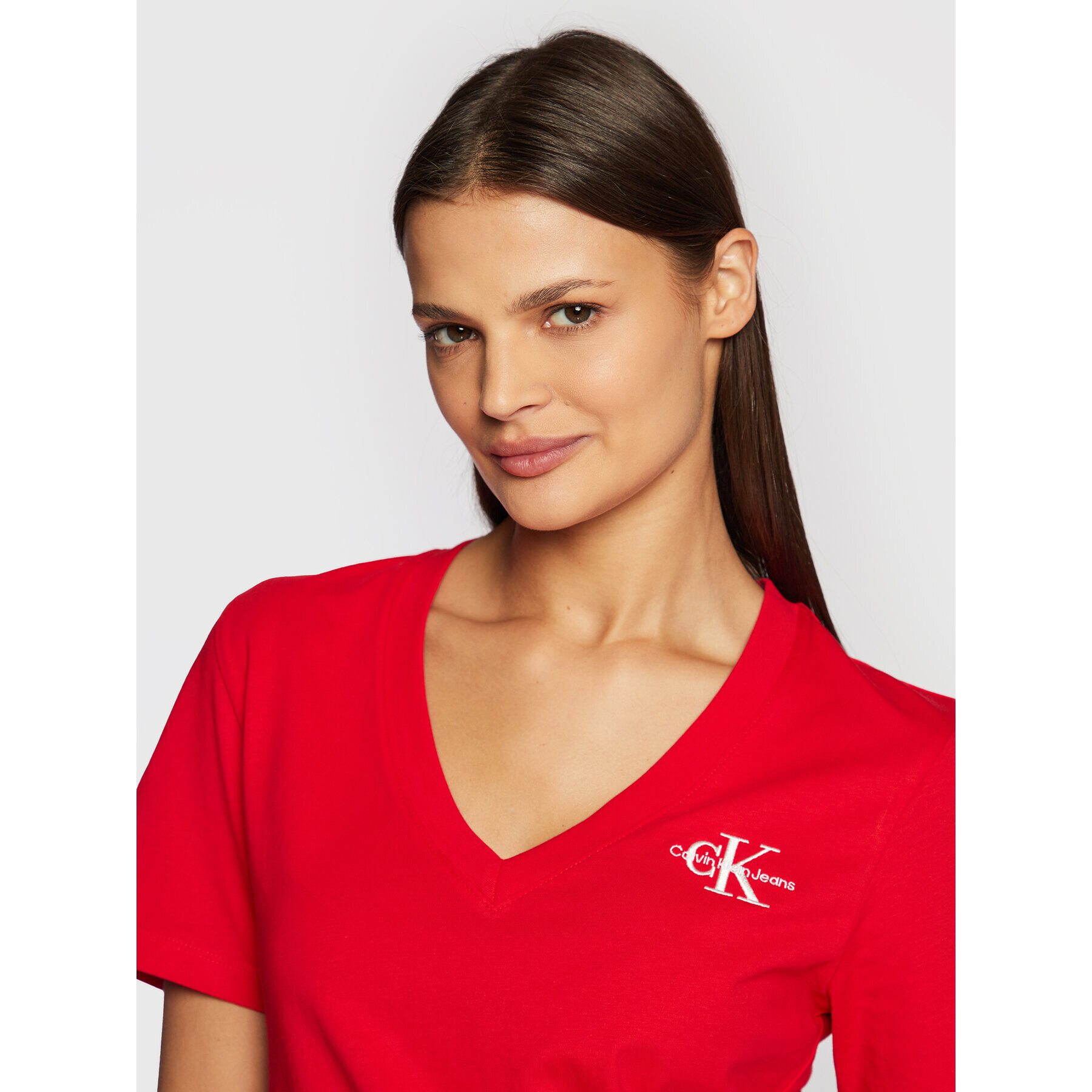Calvin Klein Jeans Тишърт J20J219138 Червен Regular Fit - Pepit.bg