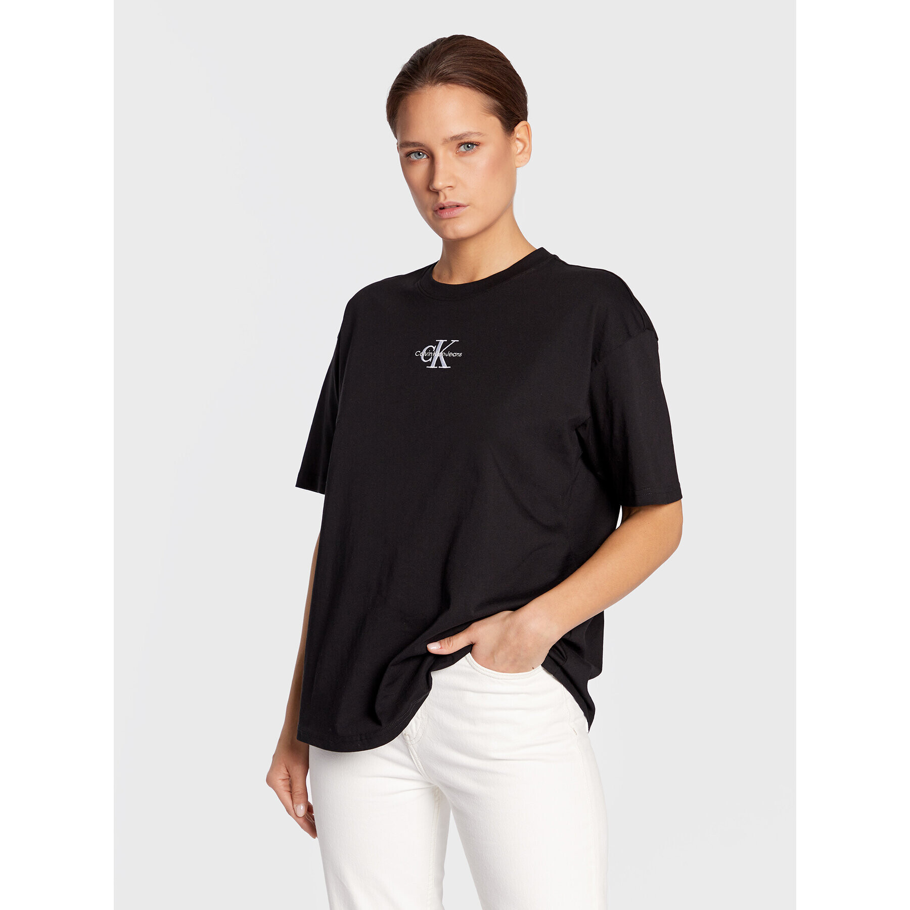Calvin Klein Jeans Тишърт J20J219887 Черен Relaxed Fit - Pepit.bg