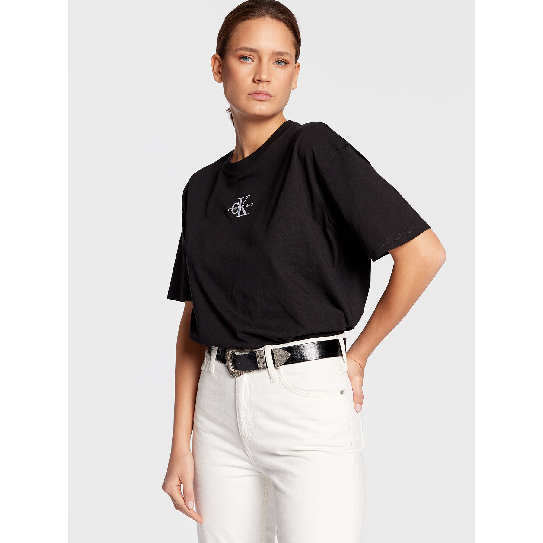 Calvin Klein Jeans Тишърт J20J219887 Черен Relaxed Fit - Pepit.bg