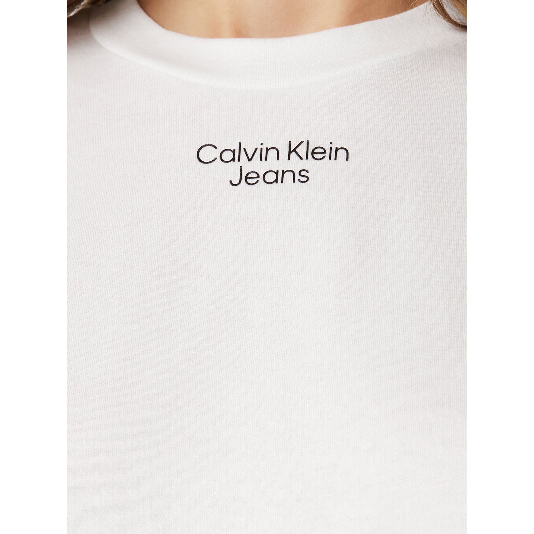 Calvin Klein Jeans Тишърт J20J219889 Бял Regular Fit - Pepit.bg