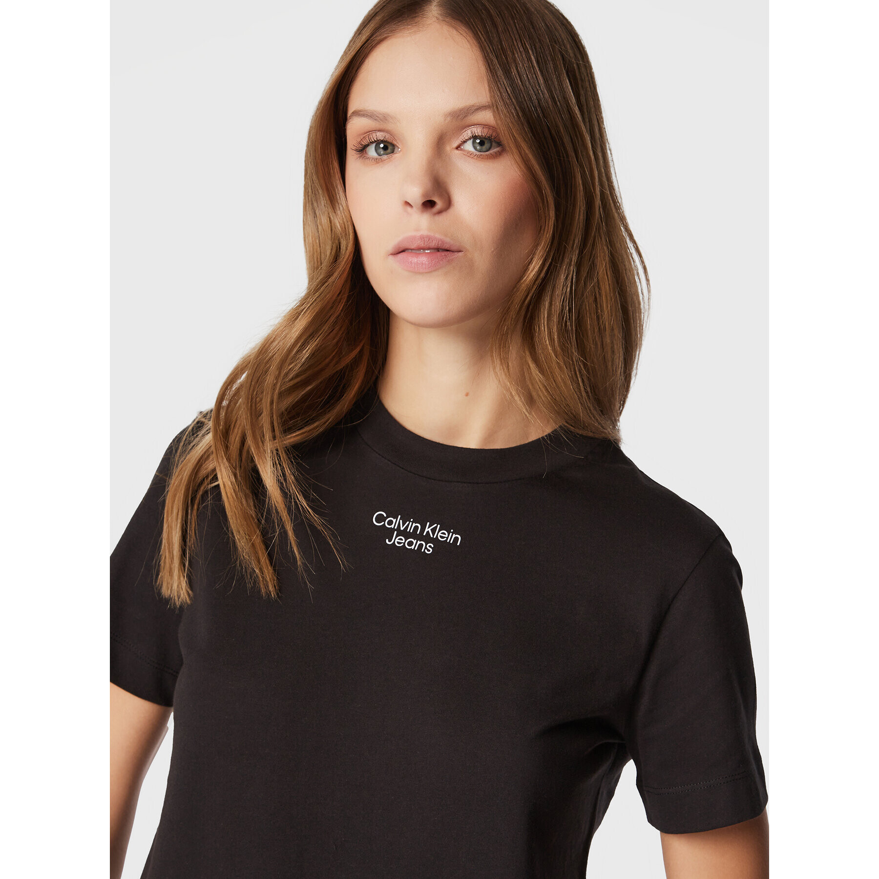 Calvin Klein Jeans Тишърт J20J219889 Черен Regular Fit - Pepit.bg