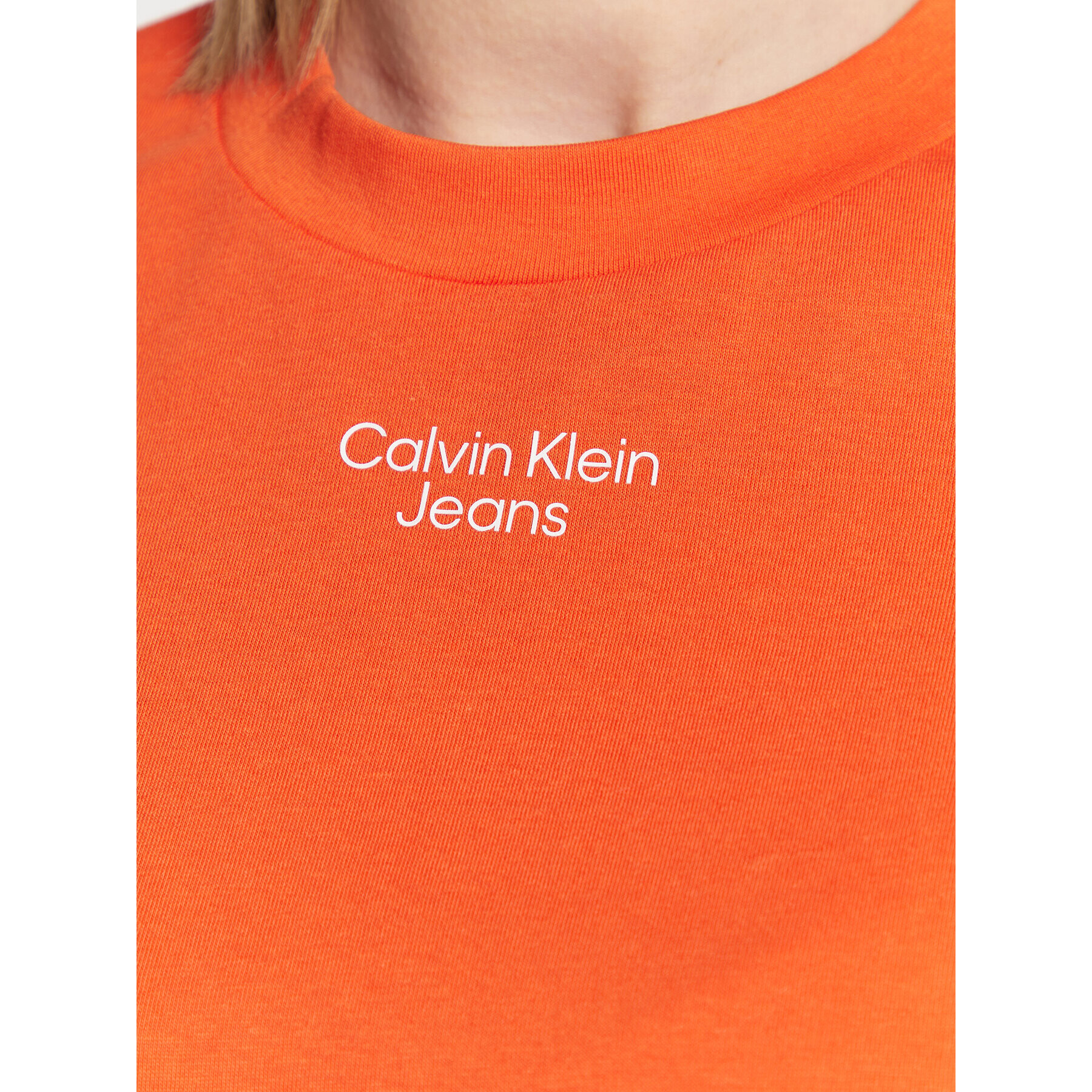 Calvin Klein Jeans Тишърт J20J219889 Оранжев Regular Fit - Pepit.bg