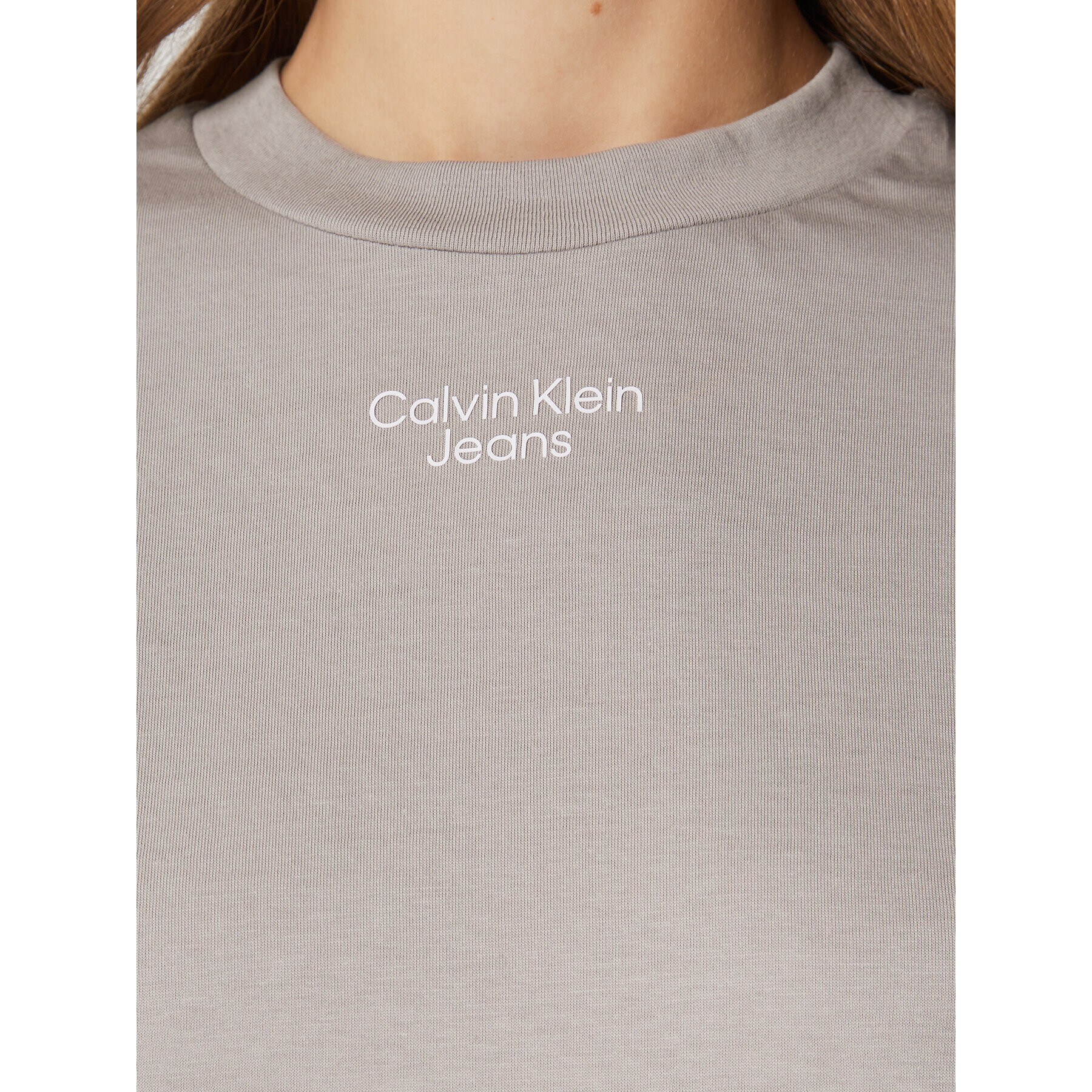 Calvin Klein Jeans Тишърт J20J219889 Сив Regular Fit - Pepit.bg