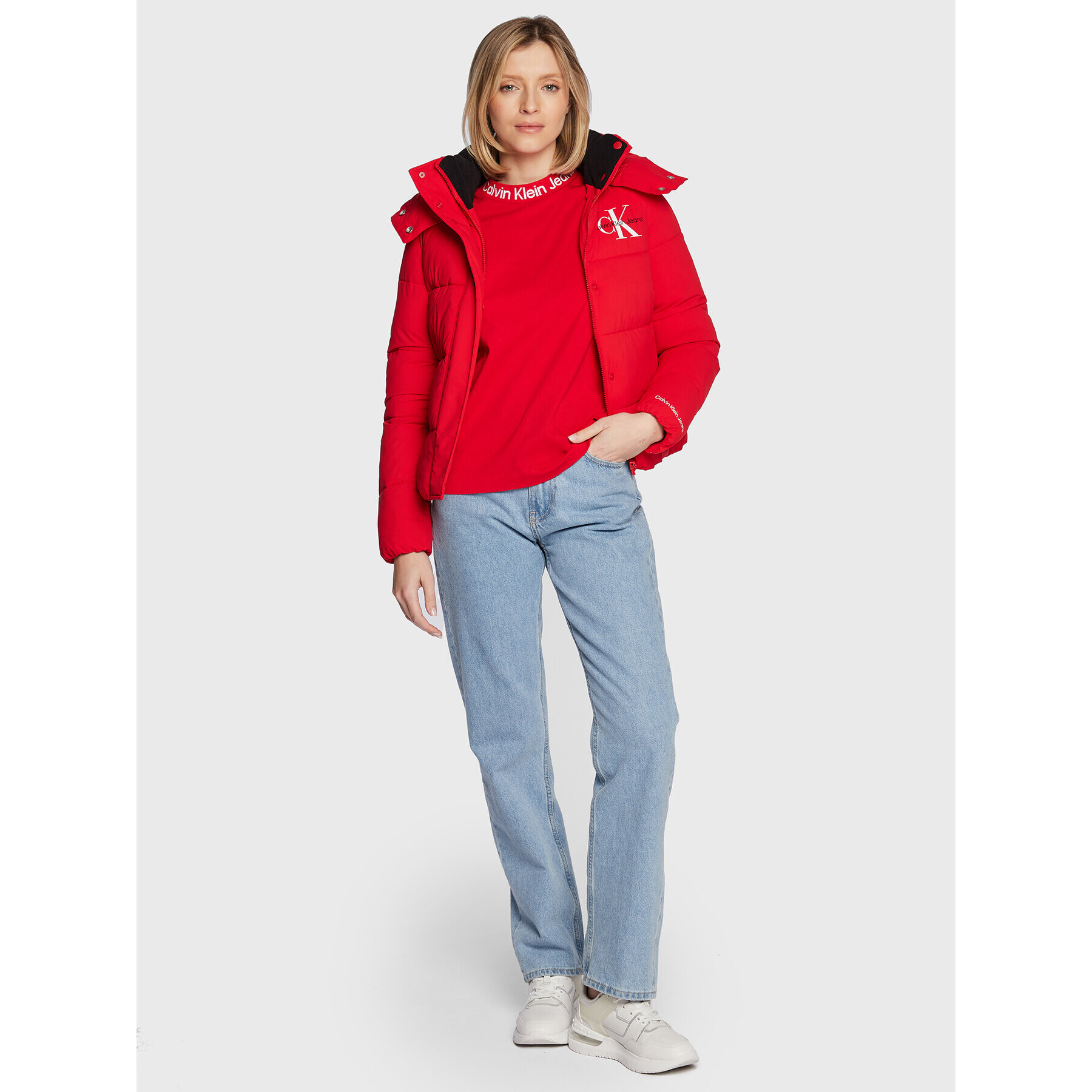 Calvin Klein Jeans Тишърт J20J219944 Червен Regular Fit - Pepit.bg