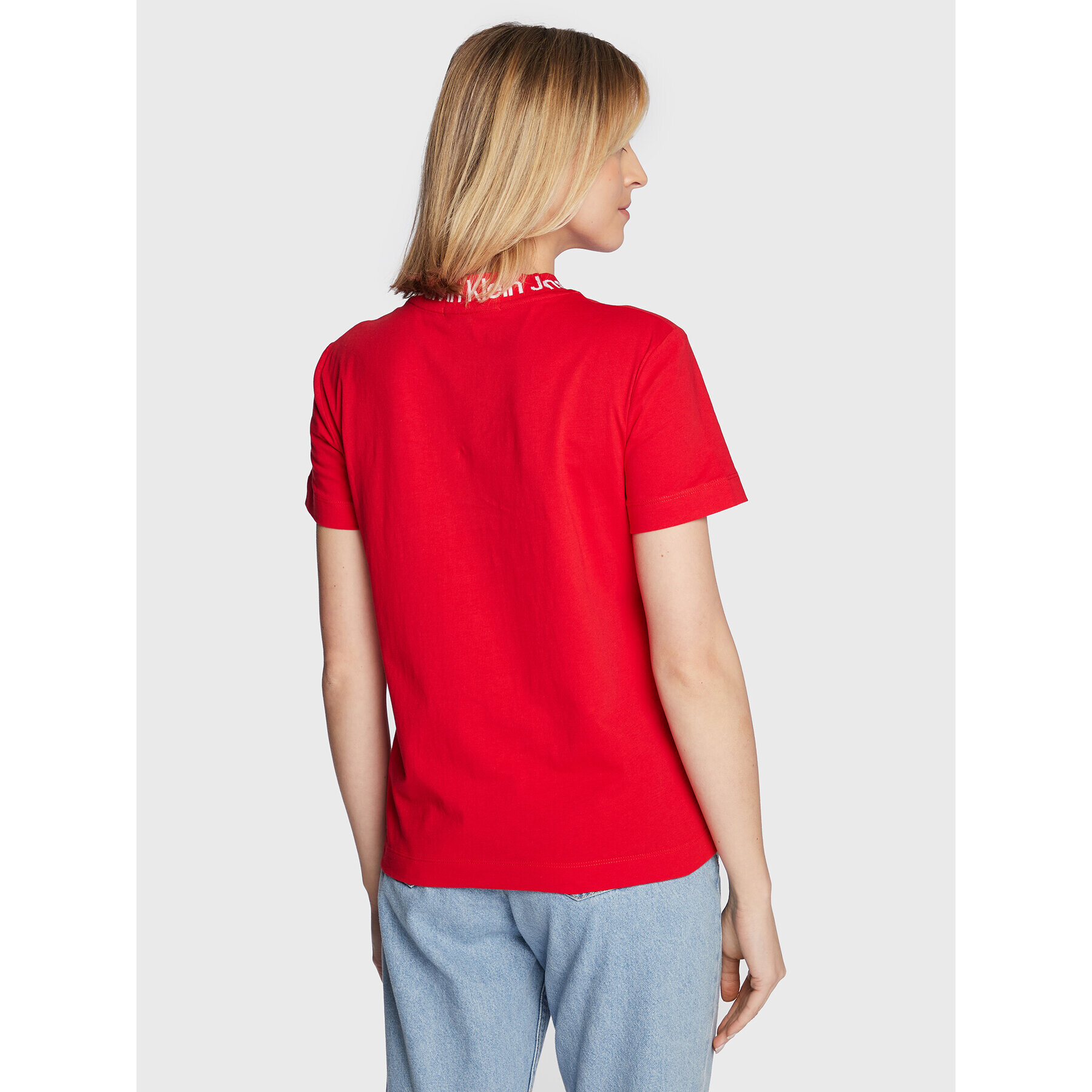 Calvin Klein Jeans Тишърт J20J219944 Червен Regular Fit - Pepit.bg