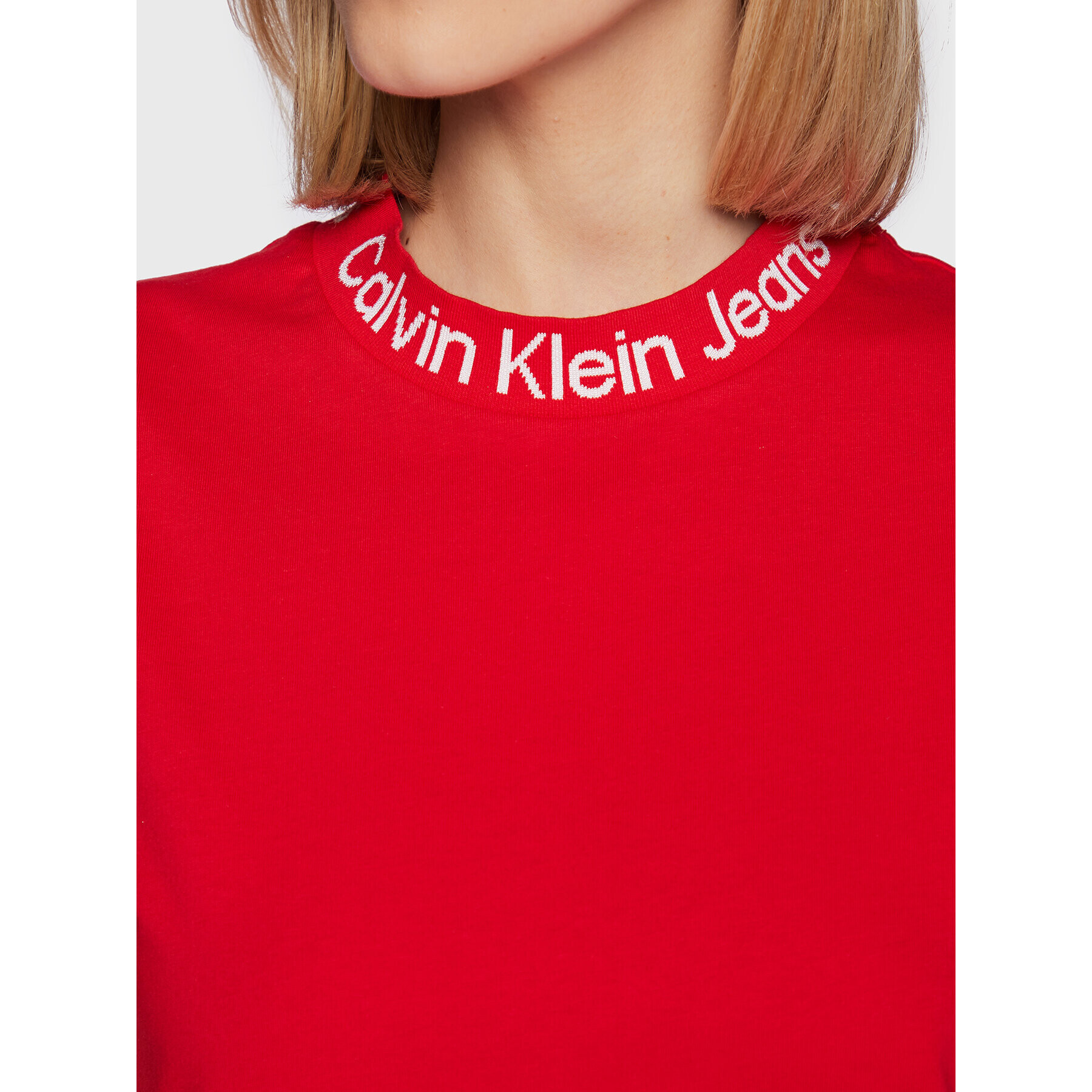 Calvin Klein Jeans Тишърт J20J219944 Червен Regular Fit - Pepit.bg